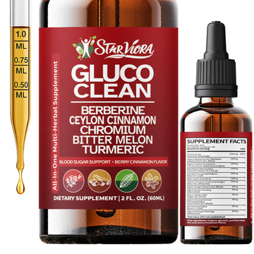 StarViora Gluco Clean Sugar-Free Herbal Blend with Berberine & Chromium, Bitter Melon, Ginseng and Alpha Lipoic Acid for Daily Wellness StarVioraAu supplements