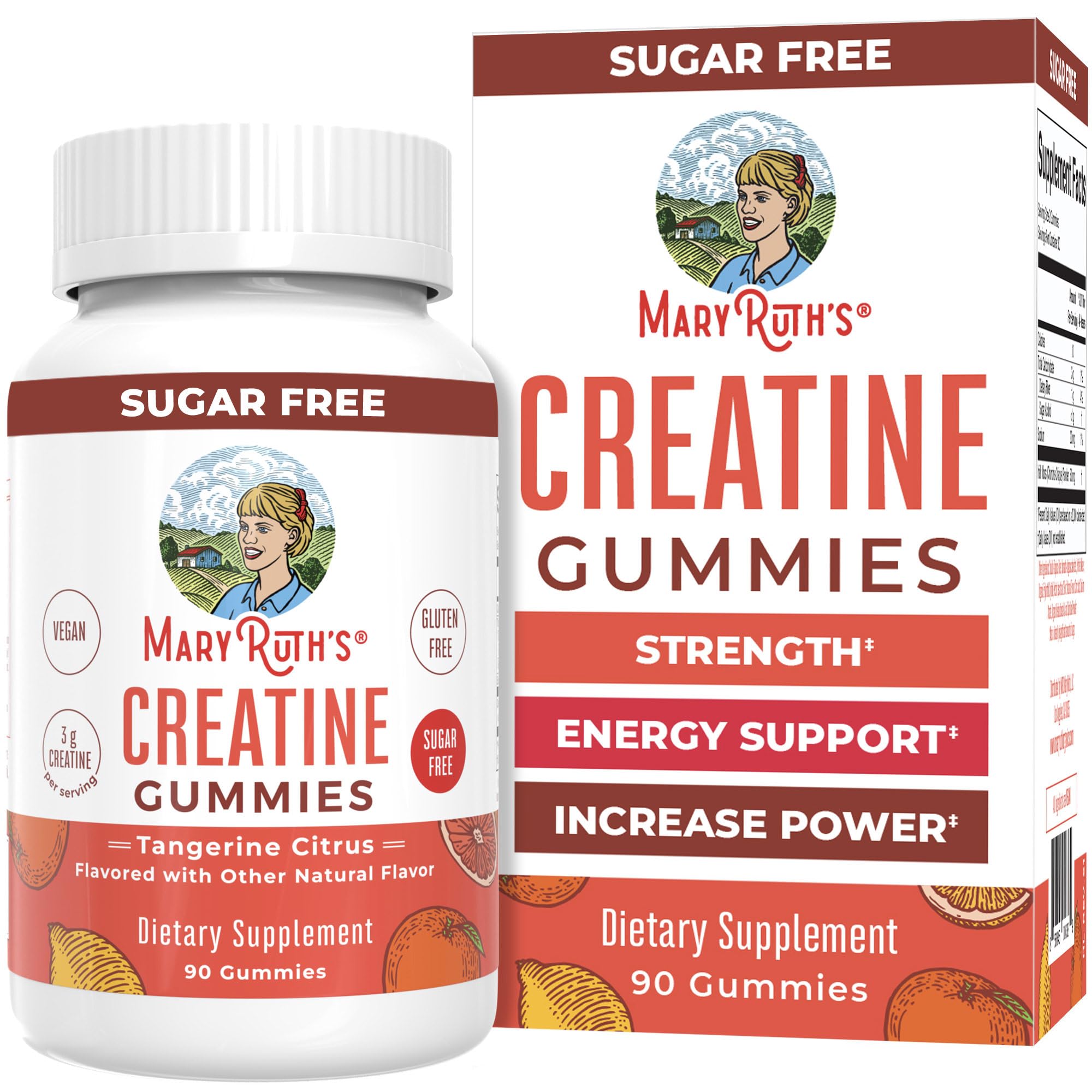 MaryRuth's Creatine Gummies | Creatine Monohydrate Gummies | 3g Creatine Per Serving | Creatine for Women & Men | Tangerine Citrus Flavor | Exercise | Workout | Sugar Free | Vegan | 90 Count MARYRUTH'SAu supplements