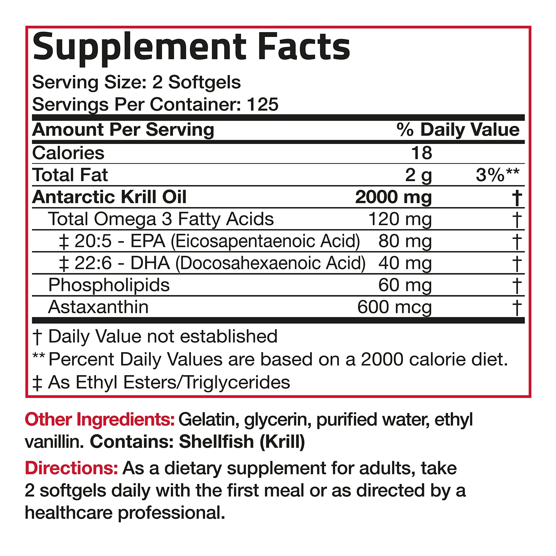 Bronson Antarctic Krill Oil 2000 mg with Omega-3s EPA, DHA, Astaxanthin and Phospholipi BronsonUS supplements