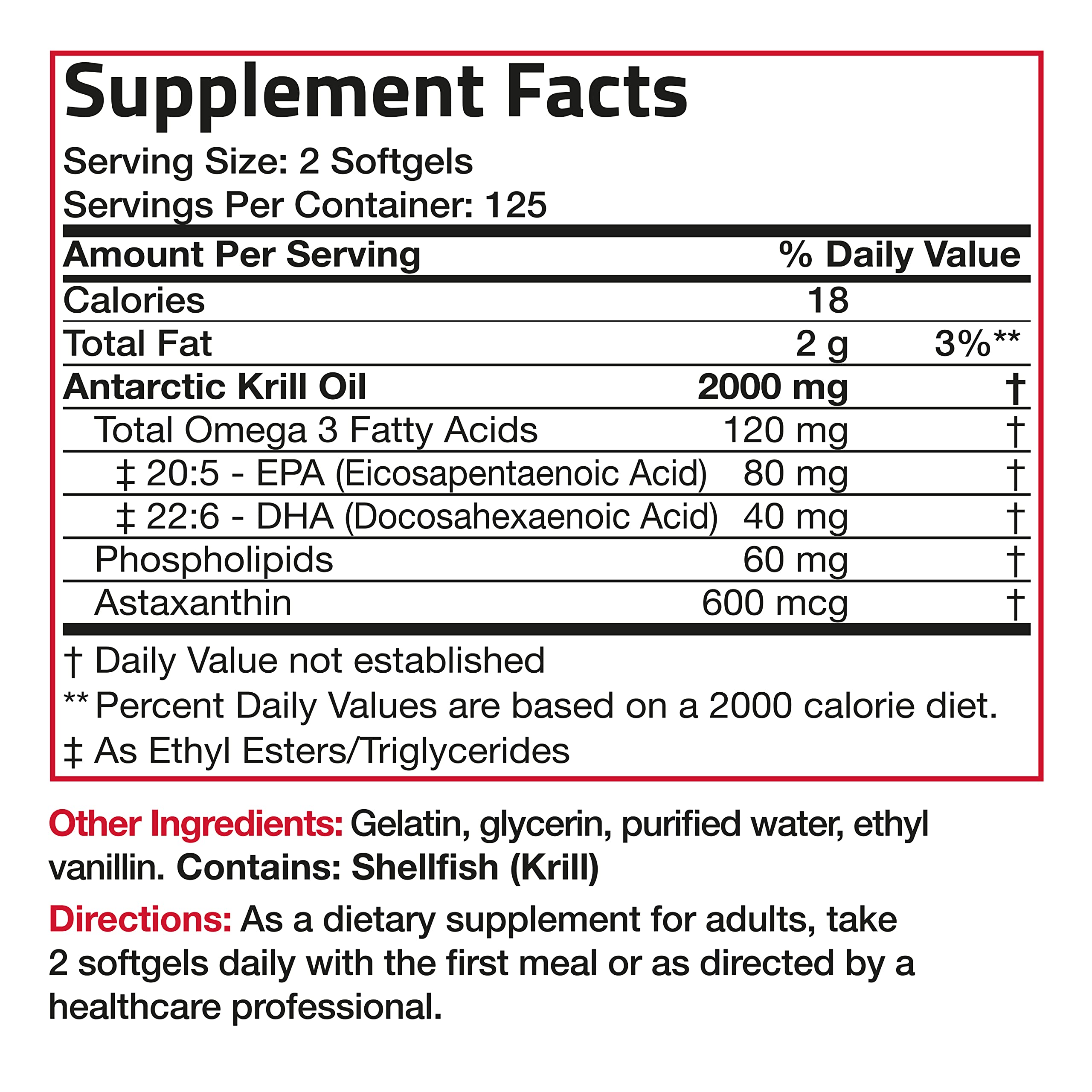 Bronson Antarctic Krill Oil 2000 mg with Omega-3s EPA, DHA, Astaxanthin and Phospholipi BronsonUS supplements