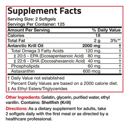 Bronson Antarctic Krill Oil 2000 mg with Omega-3s EPA, DHA, Astaxanthin and Phospholipi BronsonUS supplements