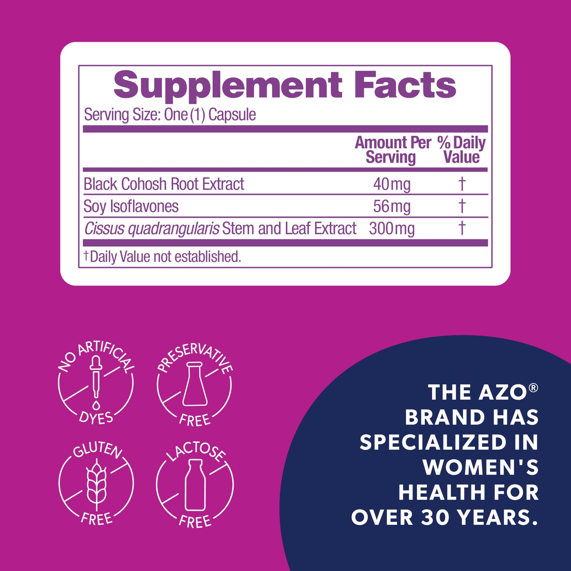 AZO® Daily Pre-Menopause Relief Perimenopause Supplements for Women, Hot Flash, Night Sweat and Healthy Weight Management Support* - 30 Count AZOAu supplements