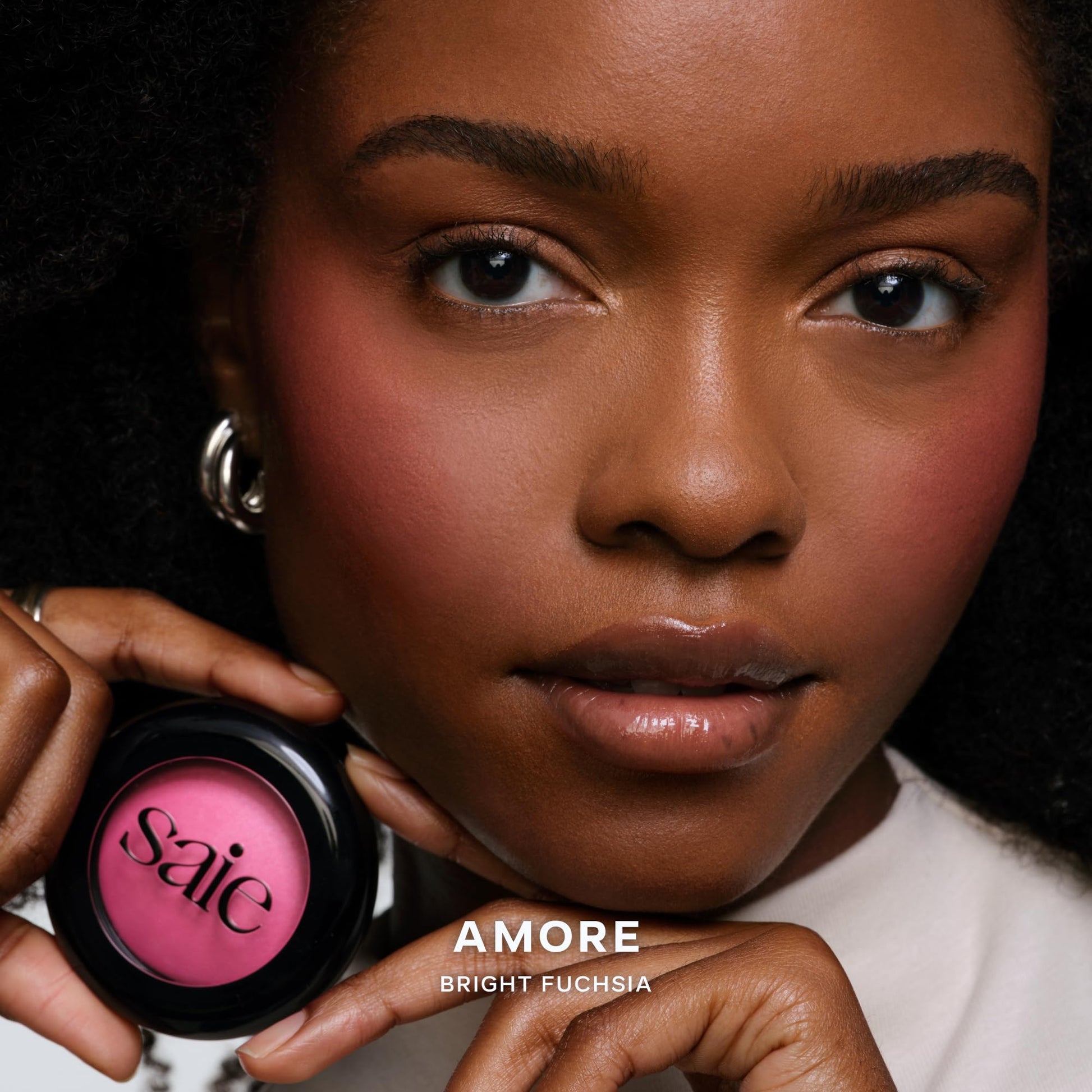 Saie Blush & Brush Duo - SuperSuede Baked Blush in Amore (.01 oz) & Powder Blush Brush - Talc-Free, Moisturizing Blush with Vegan, Fluffy Brush for Seamless Application SaieAu supplements