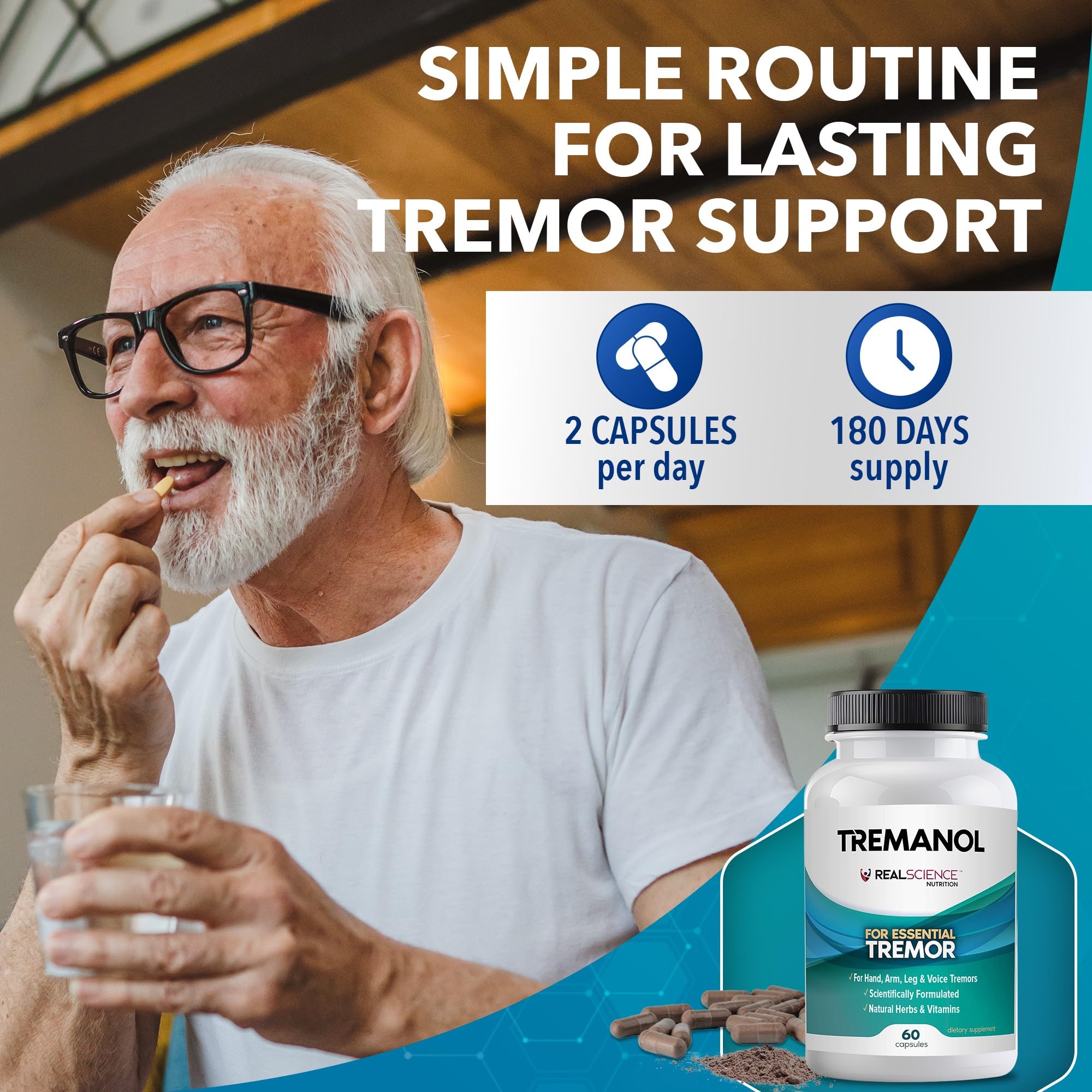 Tremanol Natural Aid Herbal Supplement – Includes Vitamin B2 & B12, Passionflower & Skullcap – 60 Caps (Pack of 6) – Made in USA TremanolAu supplements