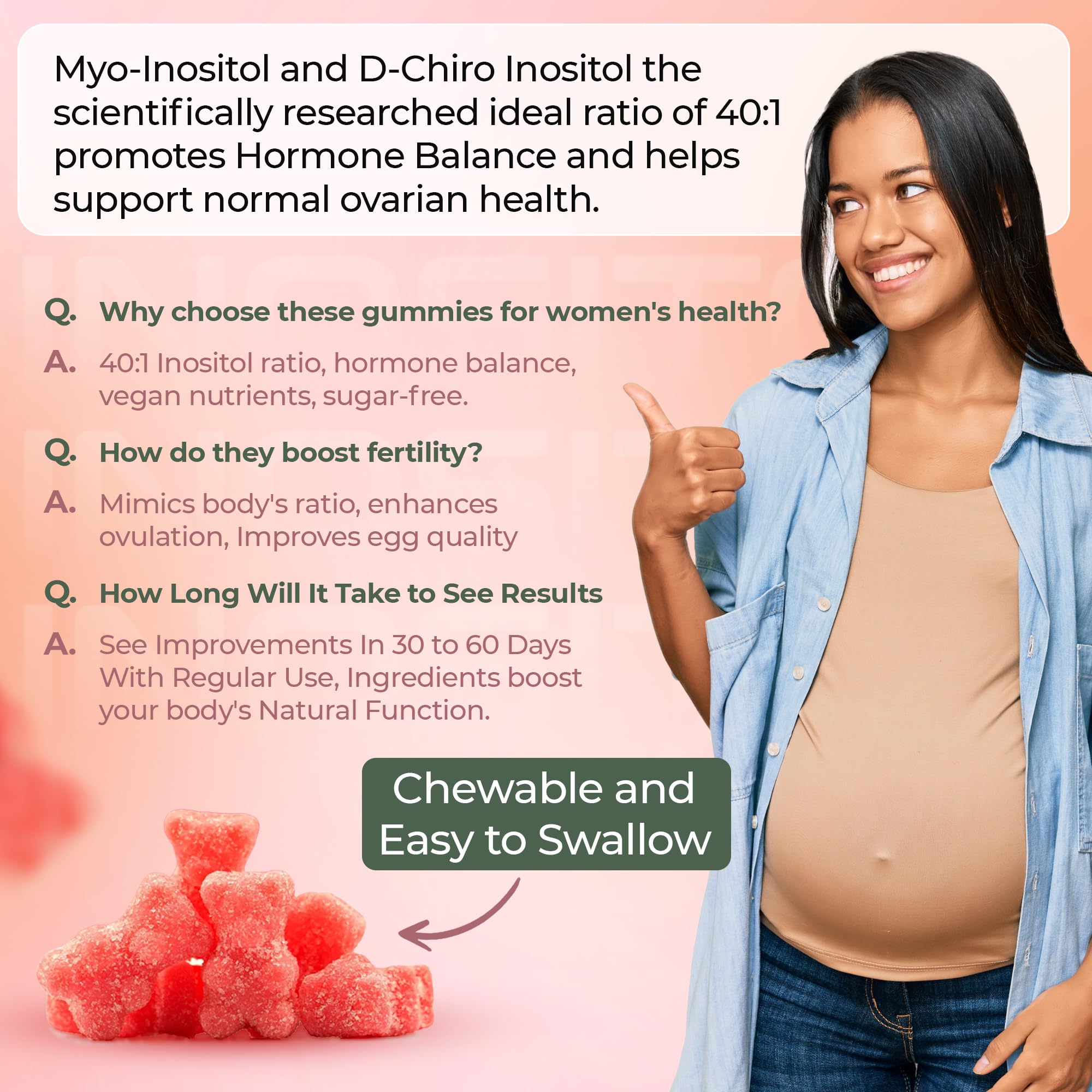 OMNICOAST GOODS, OCG Myo-Inositol & D-Chiro Inositol Gummies with Ashwagandha | PCOS Support | Ovulation & Mood Support, 40:1 Ratio Inositol for Hormone Balance, Sugar-Free, Non-GMO (60 Gummies) OMNICOAST GOODS, OCGAu supplements