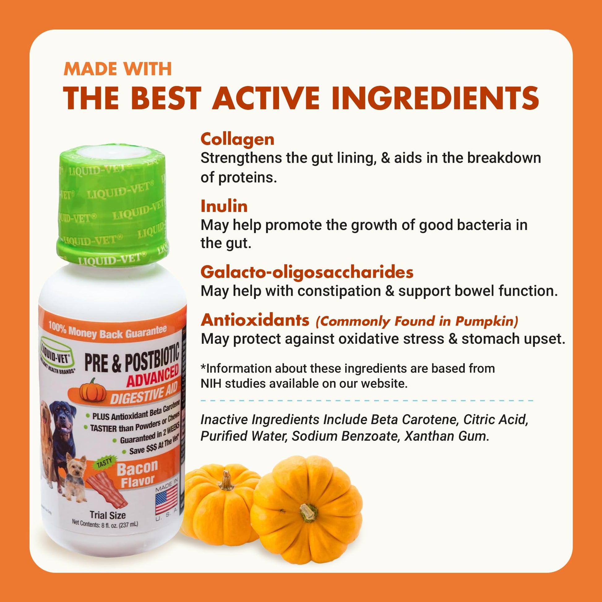 Pre & PostBiotic Support for Dogs – Digestive Upset, Stool Quality & Sensitive Stomach Support – Easy Liquid Formula for Picky Eaters LIQUID-VETAu supplements