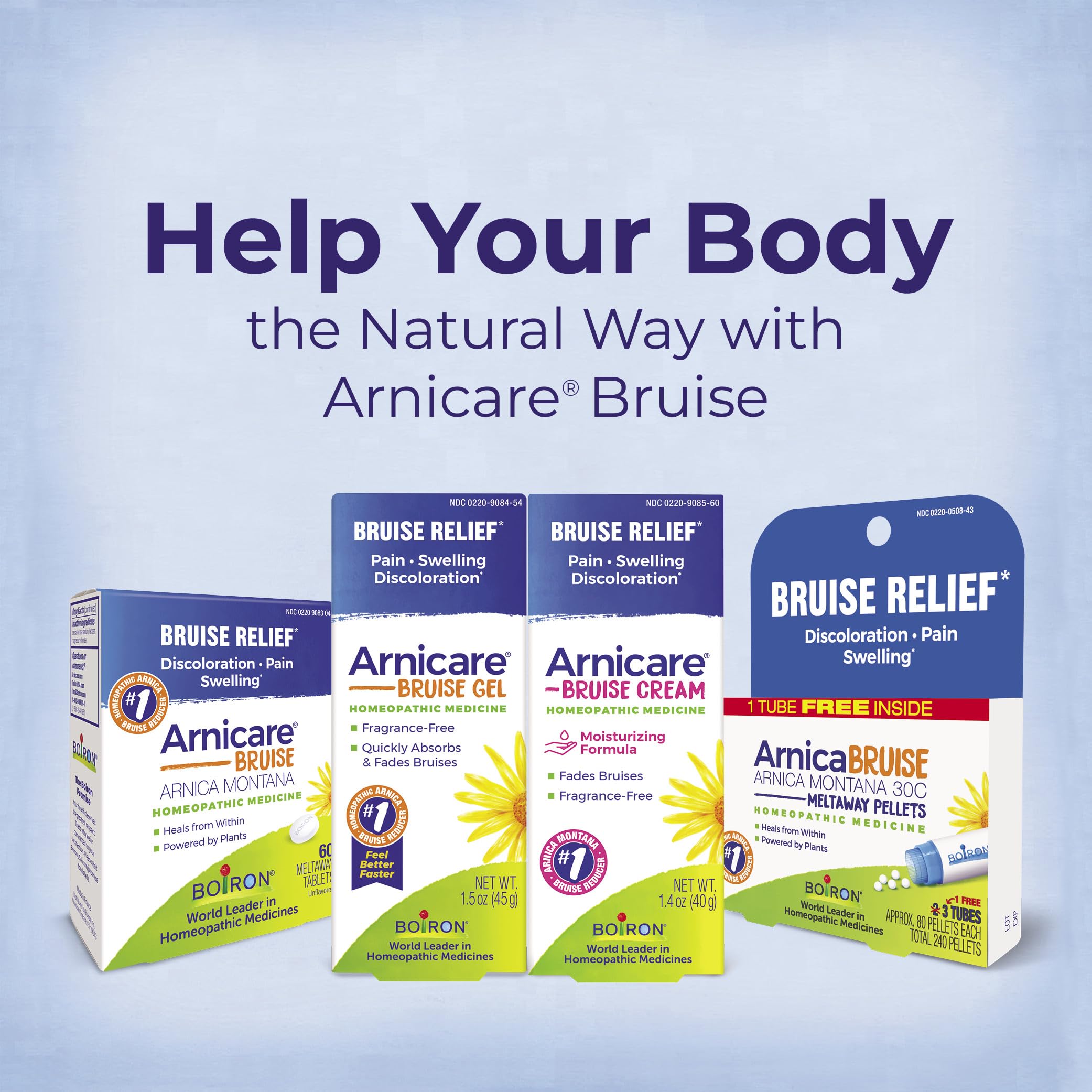 Boiron Arnicare Bruise for Relief of Pain or Swelling from Injuries, and Discoloration of Bruises - 60 Tablets BoironAu supplements