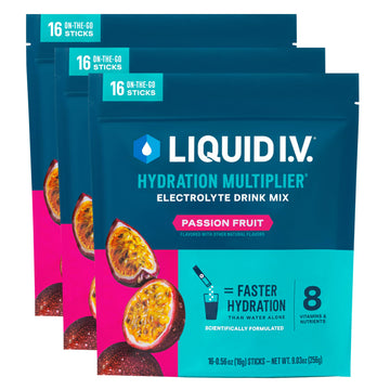 Liquid I.V.® Hydration Multiplier - Passion Fruit | Electrolyte Powder Drink Mix | 3 Pack (48 Servings) Liquid I.V.US supplements