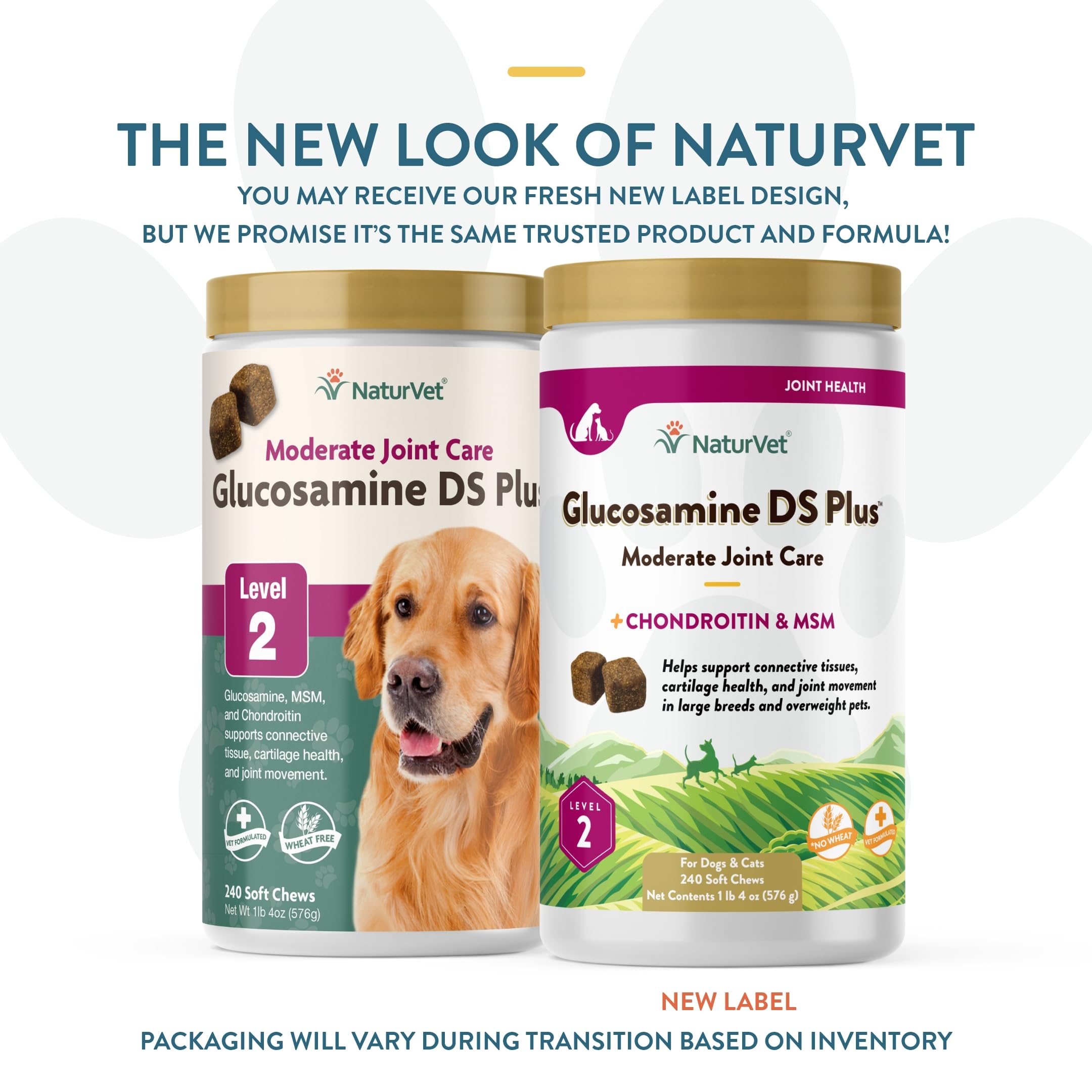 NaturVet – Glucosamine DS Plus - Level 2 Moderate Care – Supports Healthy Hip & Joint Function – Enhanced with Glucosamine, MSM & Chondroitin – for Dogs & Cats – 240 Soft Chews NaturVetAu supplements
