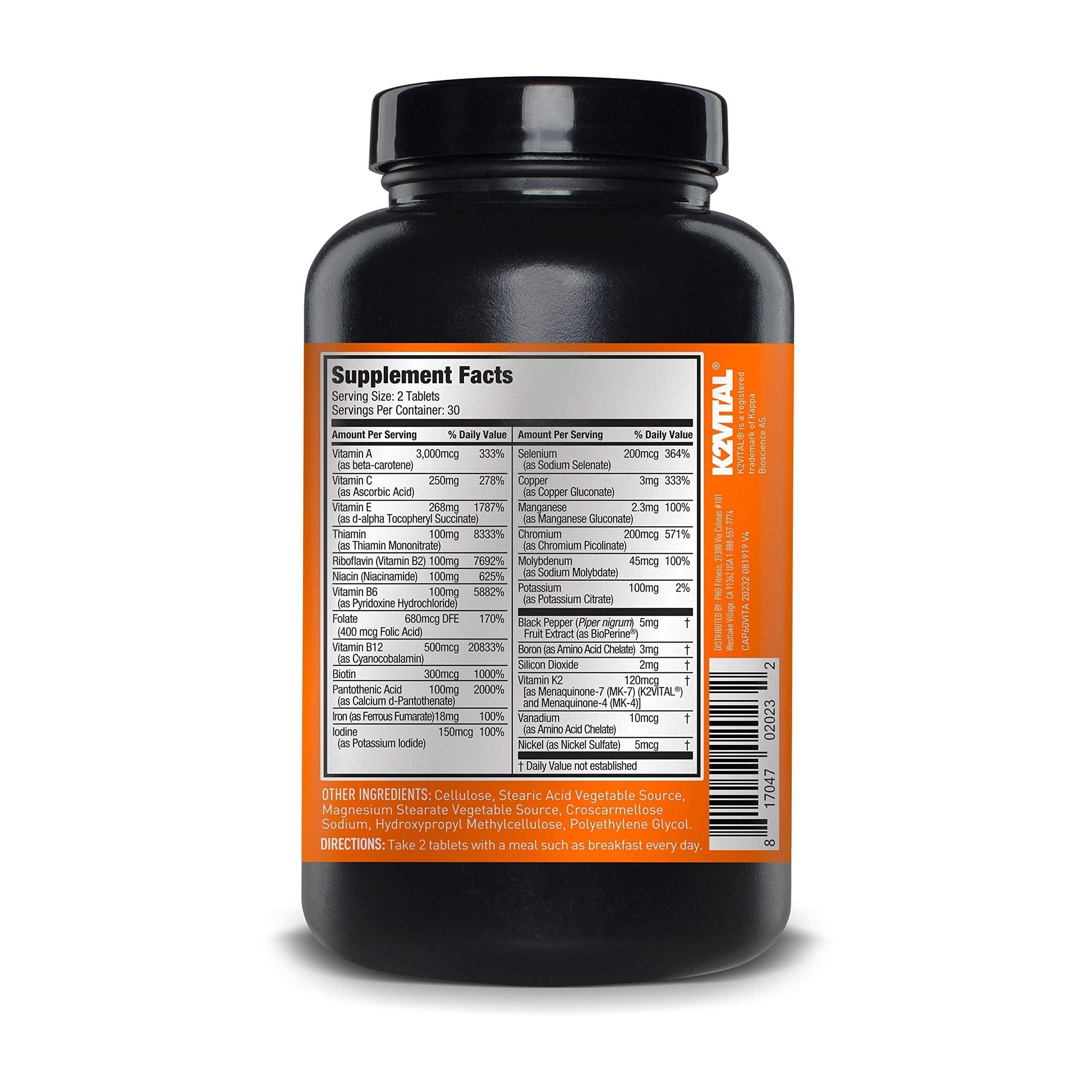 JYM Supplement Science Vita JYM Sports Multivitamin & Mineral Support, Vitamin A, C, B6, B12, E, K, Boron, Biotin, Potassium 60 Tablets JYM Supplement ScienceAu supplements