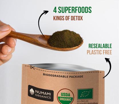 Numami Organic Detox Blueberry Smoothie Powder with Healthy Spirulina, Atlantic Dulse NumamiUS supplements