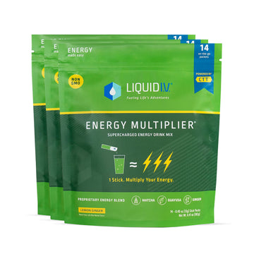Liquid I.V. Hydration + Energy Multiplier - Lemon Ginger - Hydration Powder Packets Liquid I.V.US supplements