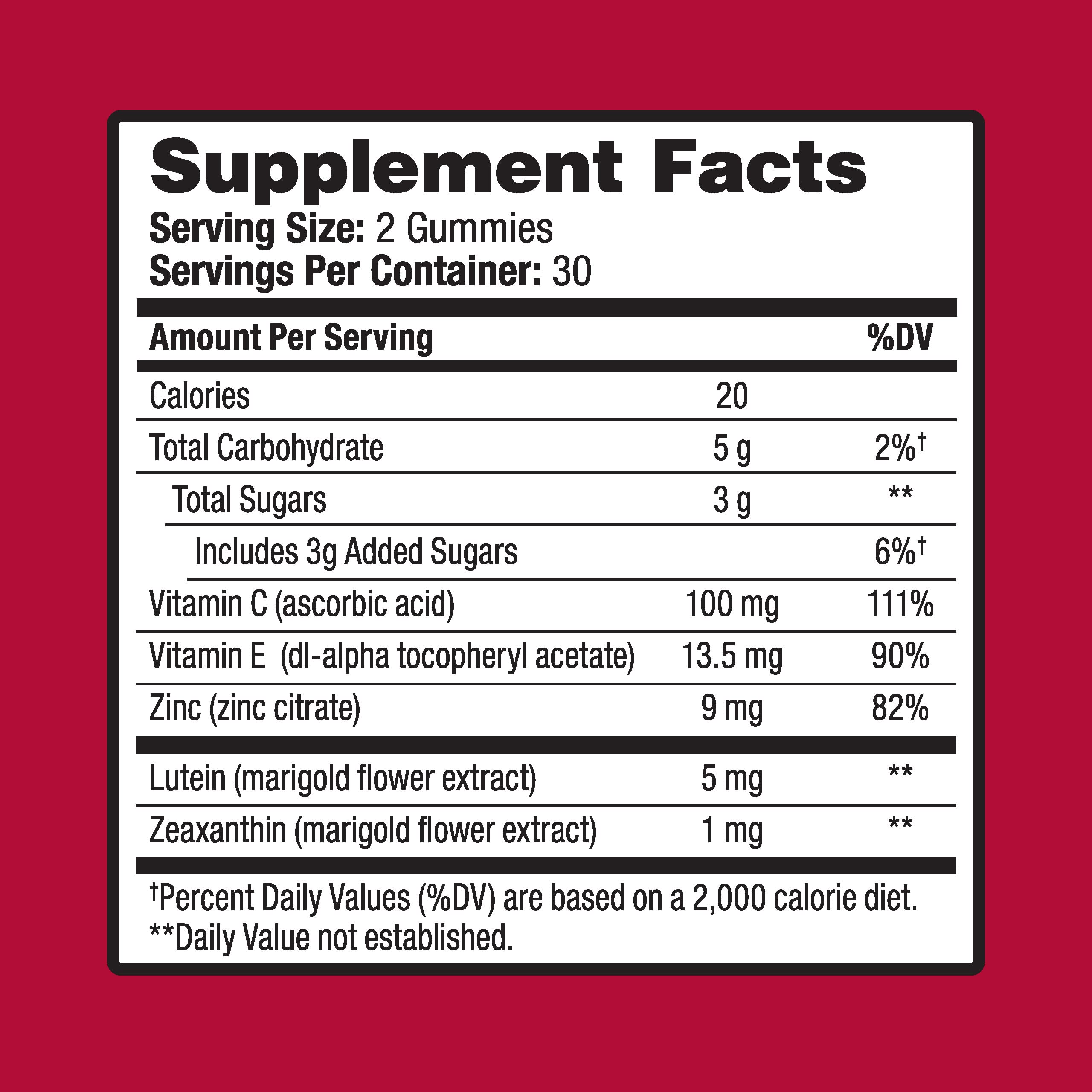 Ocuvite Vitamin & Mineral Supplement for Eye Health Adult Gummies OcuviteUS supplements