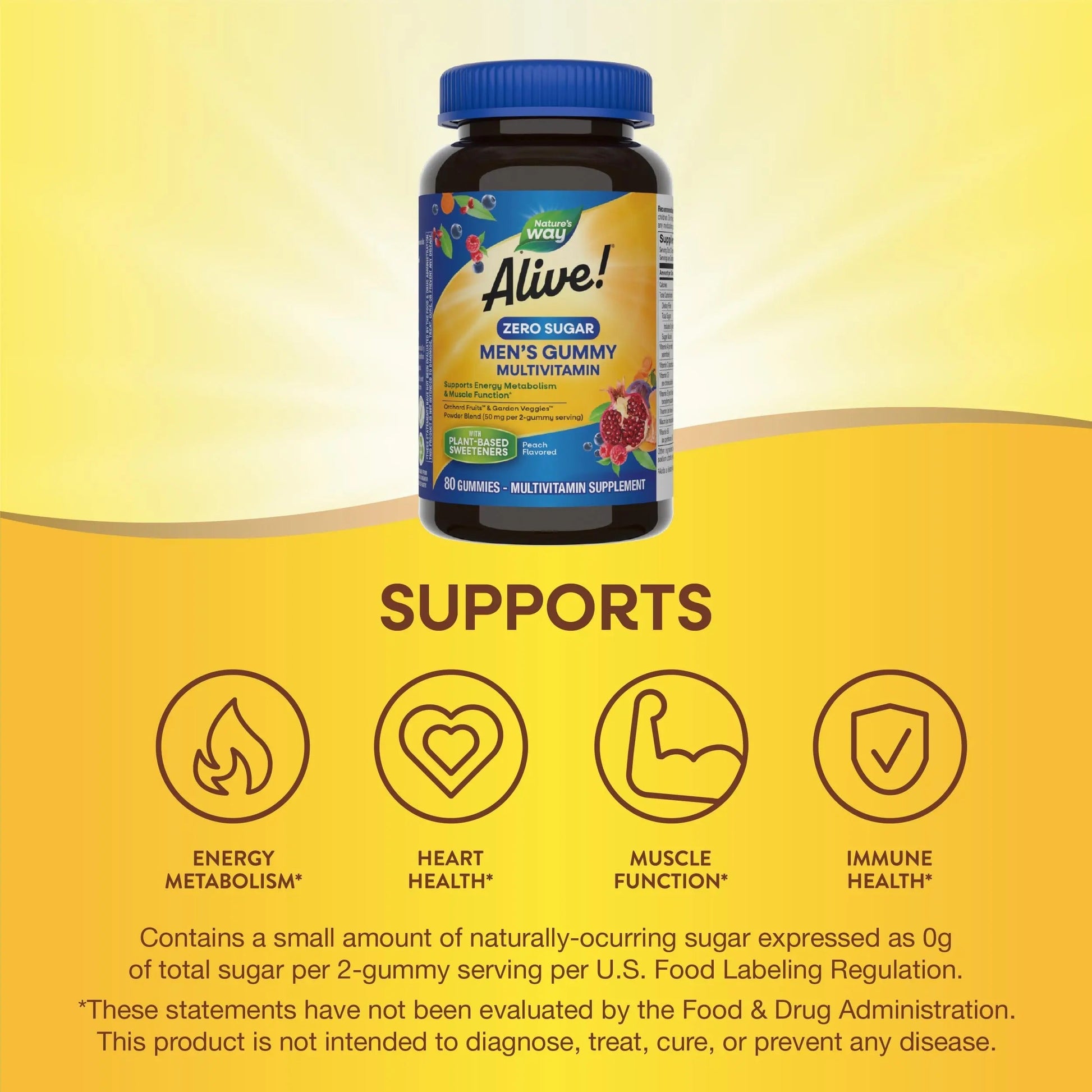 Nature’s Way Alive! Zero Sugar Men's Gummy Multivitamins, Energy Metabolism*, Muscle Function*, B-Vitamins Nature's WayAu supplements