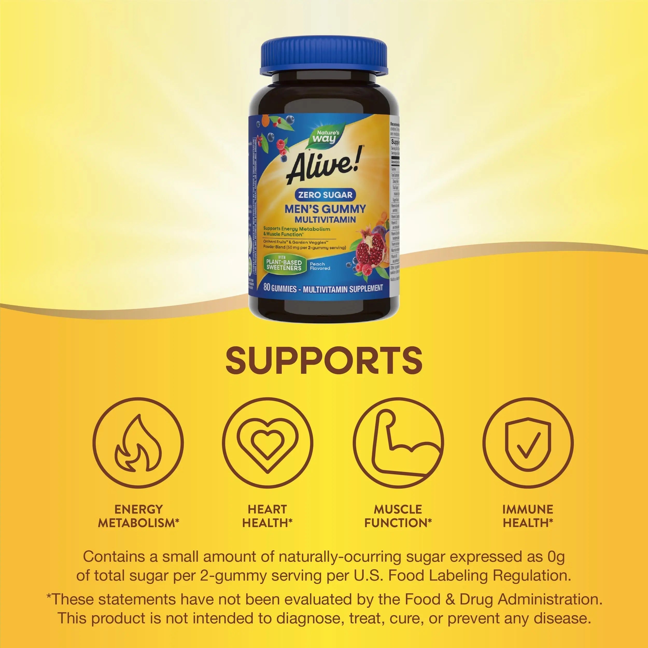 Nature’s Way Alive! Zero Sugar Men's Gummy Multivitamins, Energy Metabolism*, Muscle Function*, B-Vitamins Nature's WayAu supplements