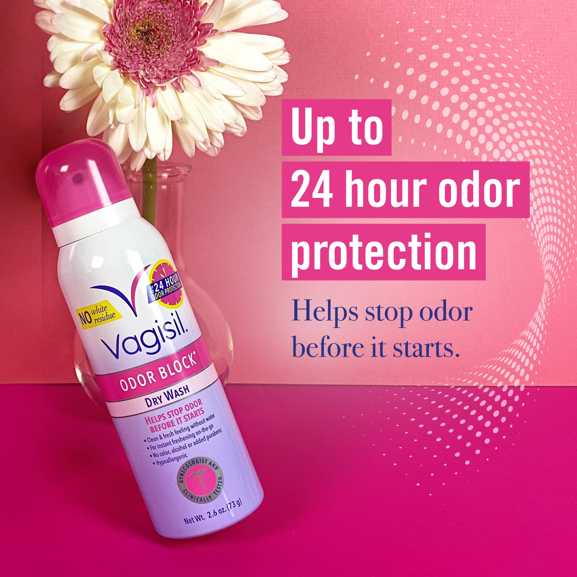 Vagisil Odor Block Dry Wash Spray for Feminine Hygiene, Gynecologist Tested, Hypoallergenic, 2.6 Ounces VagisilAu supplements