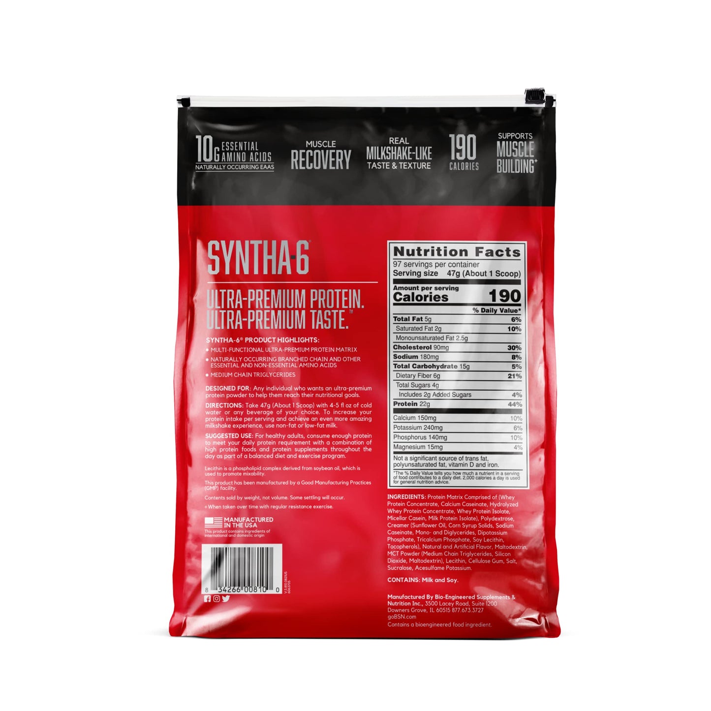BSN SYNTHA-6 Whey Protein Powder, Vanilla Protein Powder with Micellar Casein BSNUS supplements