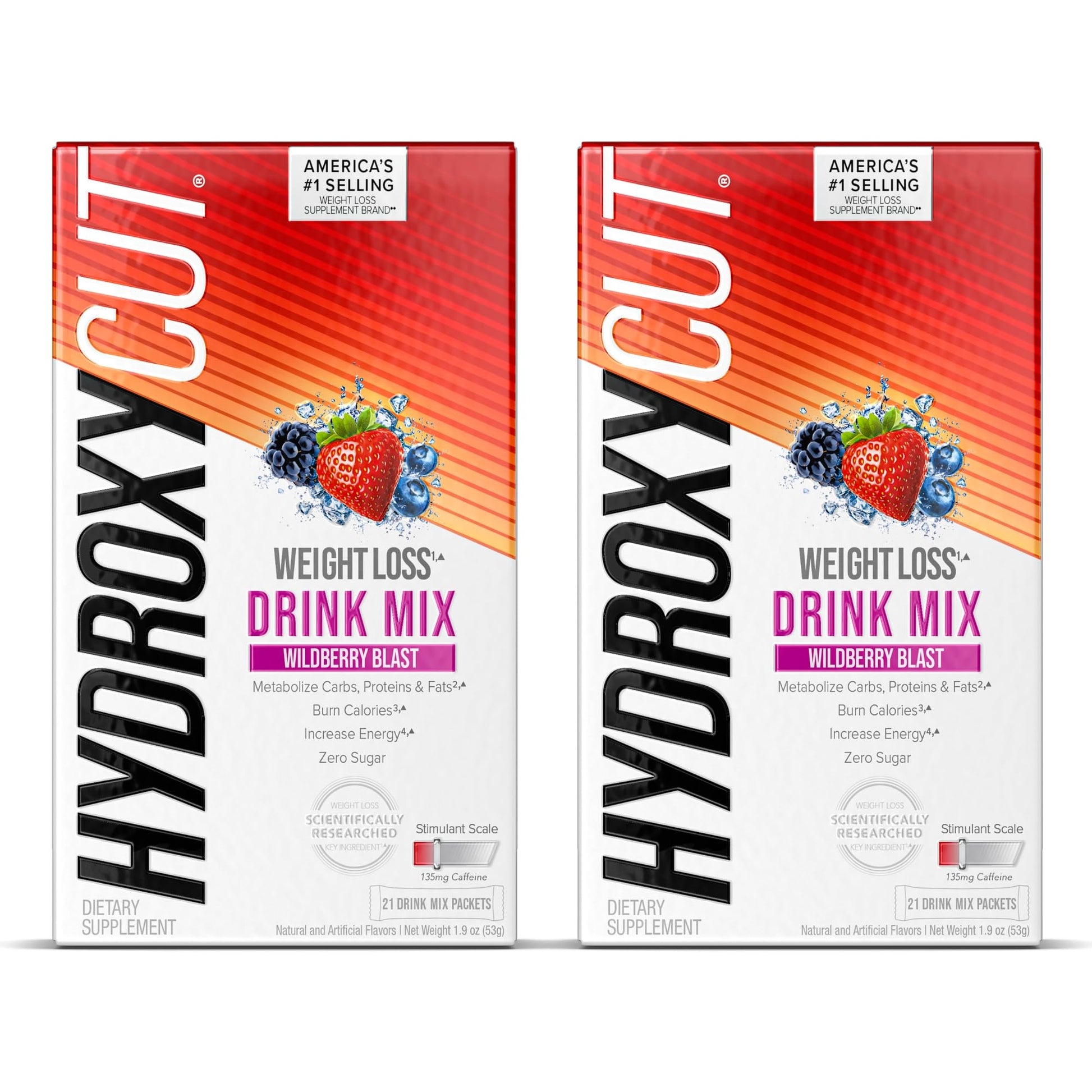 Hydroxycut Drink Mix | Energy Drink Powder | Wildberry Blast, 21 Packets, 2 Packs HydroxycutAu supplements