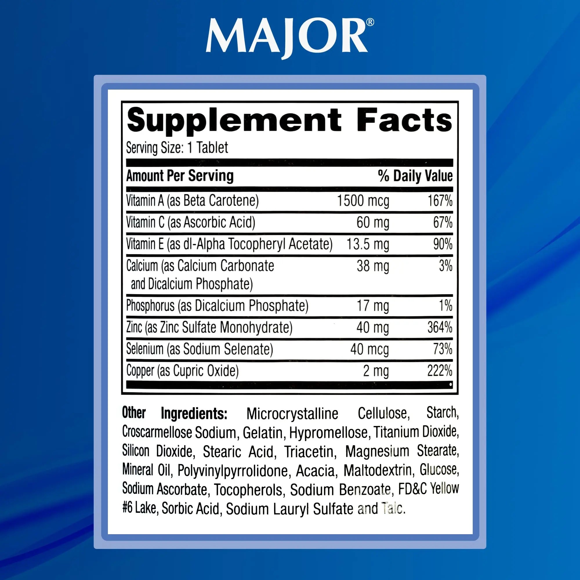 MAJOR ProSight Vitamin and Mineral Supplement - Daily Multivitamin for Women and Men with High Potency Zinc MAJORAu supplements