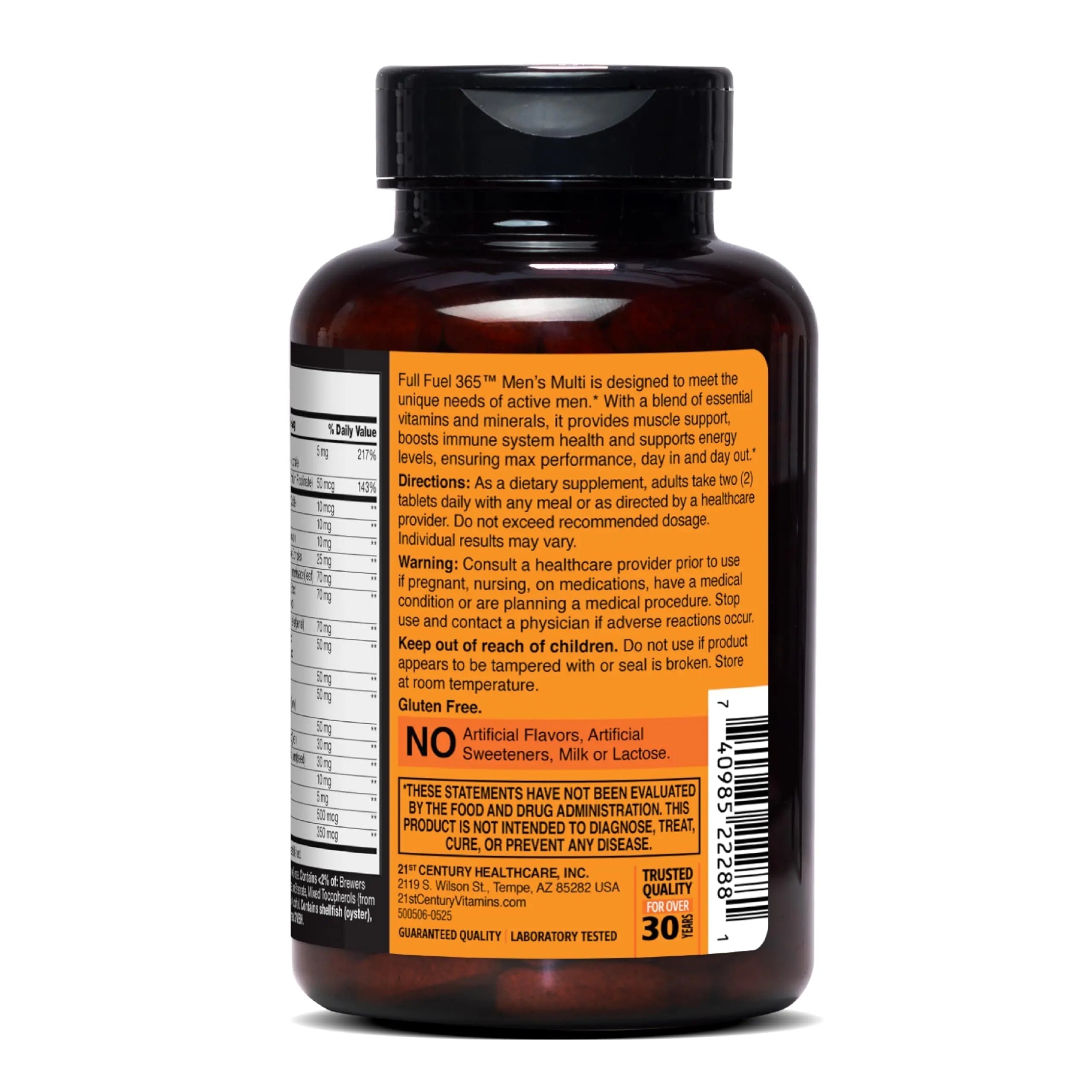 21st Century Full Fuel 365 Active Men’s Multivitamin, 120 Tablets, Daily Vitamins and Minerals for Energy, Muscle Support, Immune Health, No Gluten 21st CenturyAu supplements