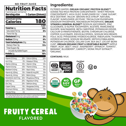 Orgain Organic Kids Nutritional Protein Shake, Fruity Cereal - Kids Snacks with 8g Dairy OrgainUS supplements