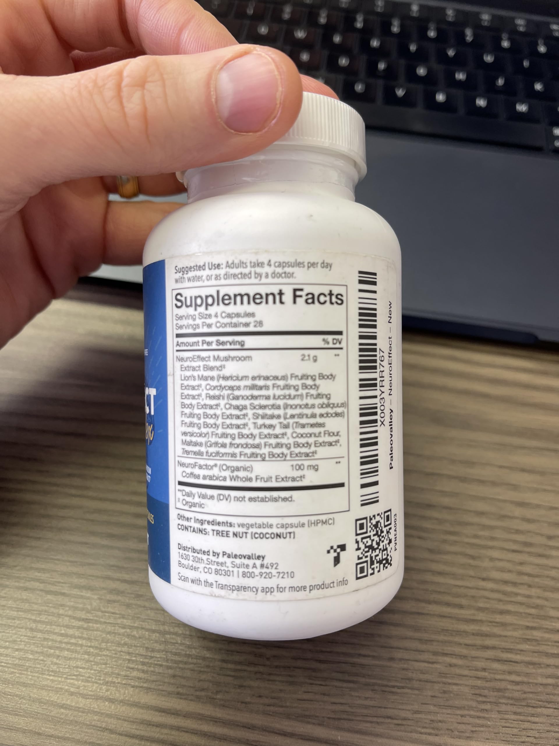 Paleovalley NeuroEffect - Neuro Mushroom Coffee Nutritional Supplement for Focus, Memory, and Energy Support - 28-Day Supply - 8 Full Spectrum Mushroom and Whole Coffee Fruit Extracts PaleovalleyUS supplements