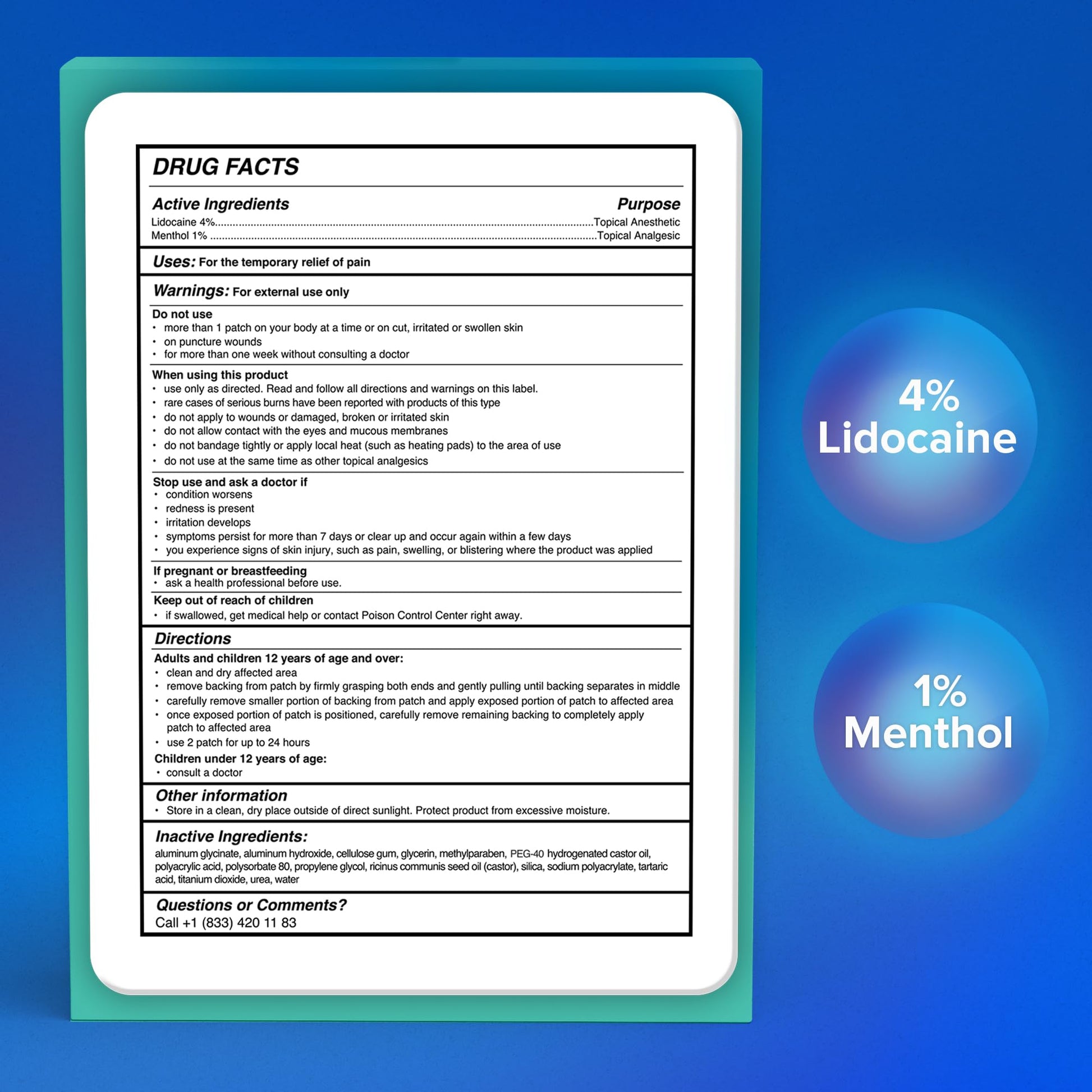 JJ CARE Lidocaine Patches [Pack of 30], 4” x 5.5” Lidocaine 4% Maximum Strength Back Pain Relief Patches for Fast Numbing of Aches, Pains, Back, Neck, Shoulder, Muscle Soreness JJ CAREAu supplements