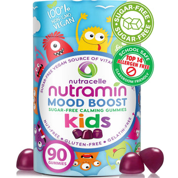 NUTRAMIN Kids Mood Boost Vegan Vitamin Gummy: Calming Magnesium Citrate Supplement for Children with Ashwagandha & Vitamin B Complex to Relax & Focus NutracelleAu supplements