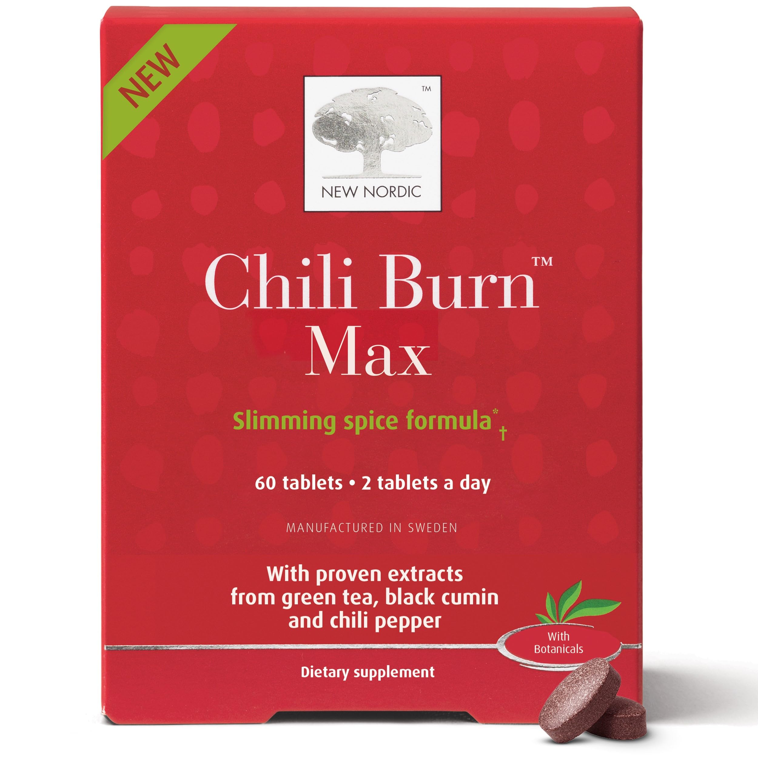 New Nordic Chili Burn Max, Natural Slimming & Weight Loss Formula Supplement, 60 Count (Pack of 1) NEW NORDICAu supplements