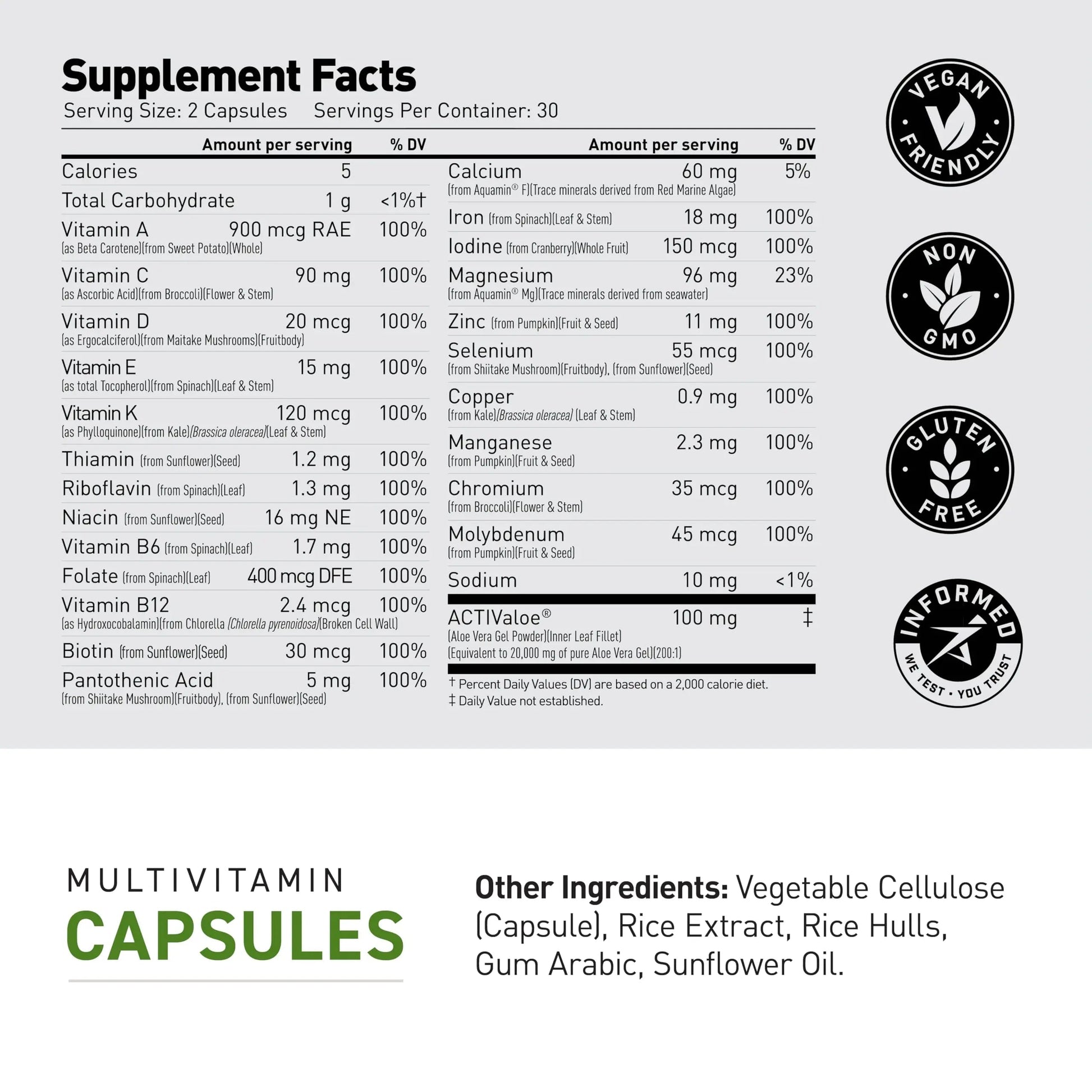 Kaged Multivitamin Capsules | Unflavored | Whole Foods Organic Fruits & Veggies | Plant Based Vegan Multivitamin KagedAu supplements