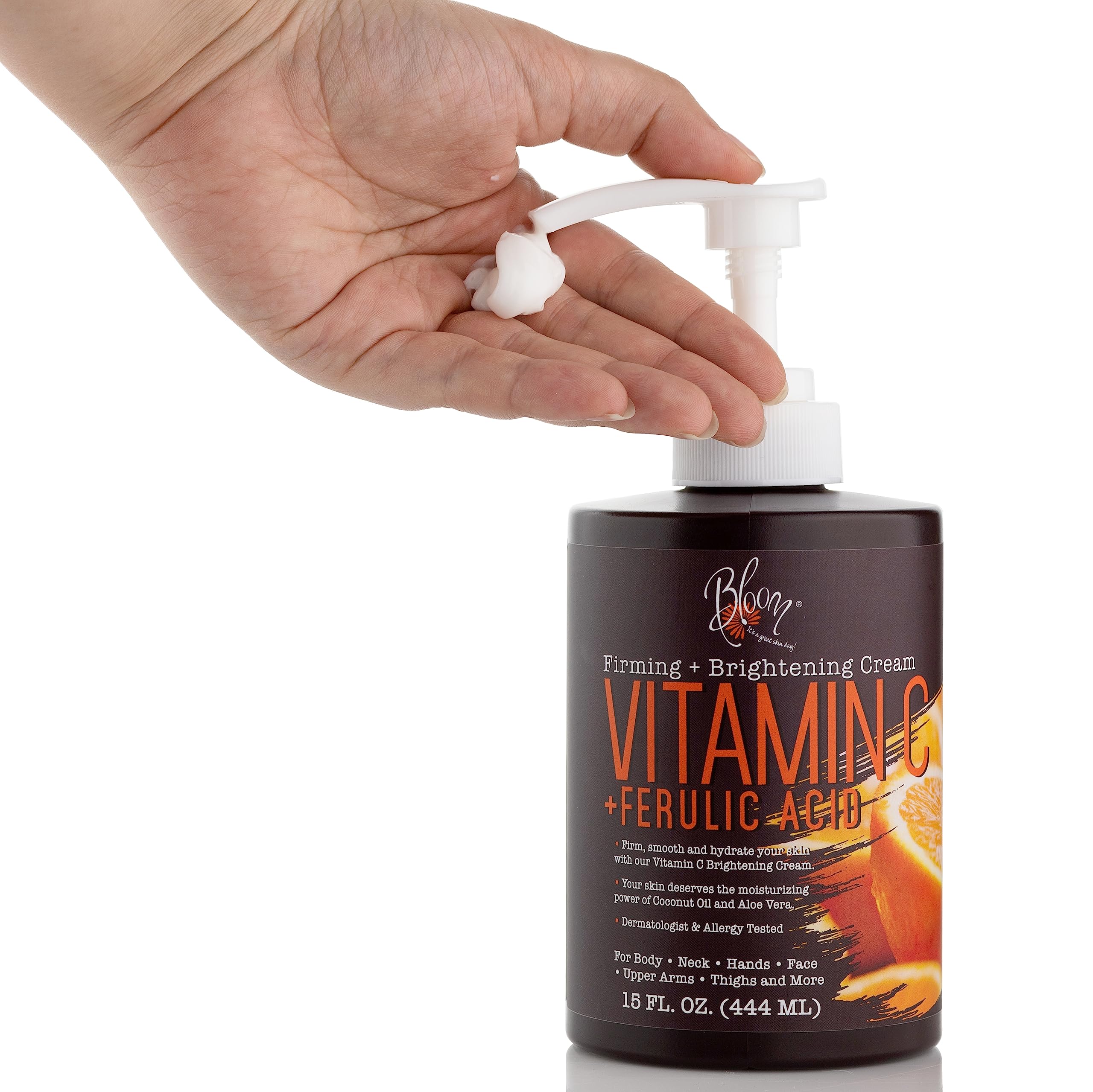 BLOOM Vitamin C Cream Body Lotion & Face Moisturizer W/Coconut Oil | Natural Skin Care BLOOM IT'S A GREAT SKIN DAY!US supplements