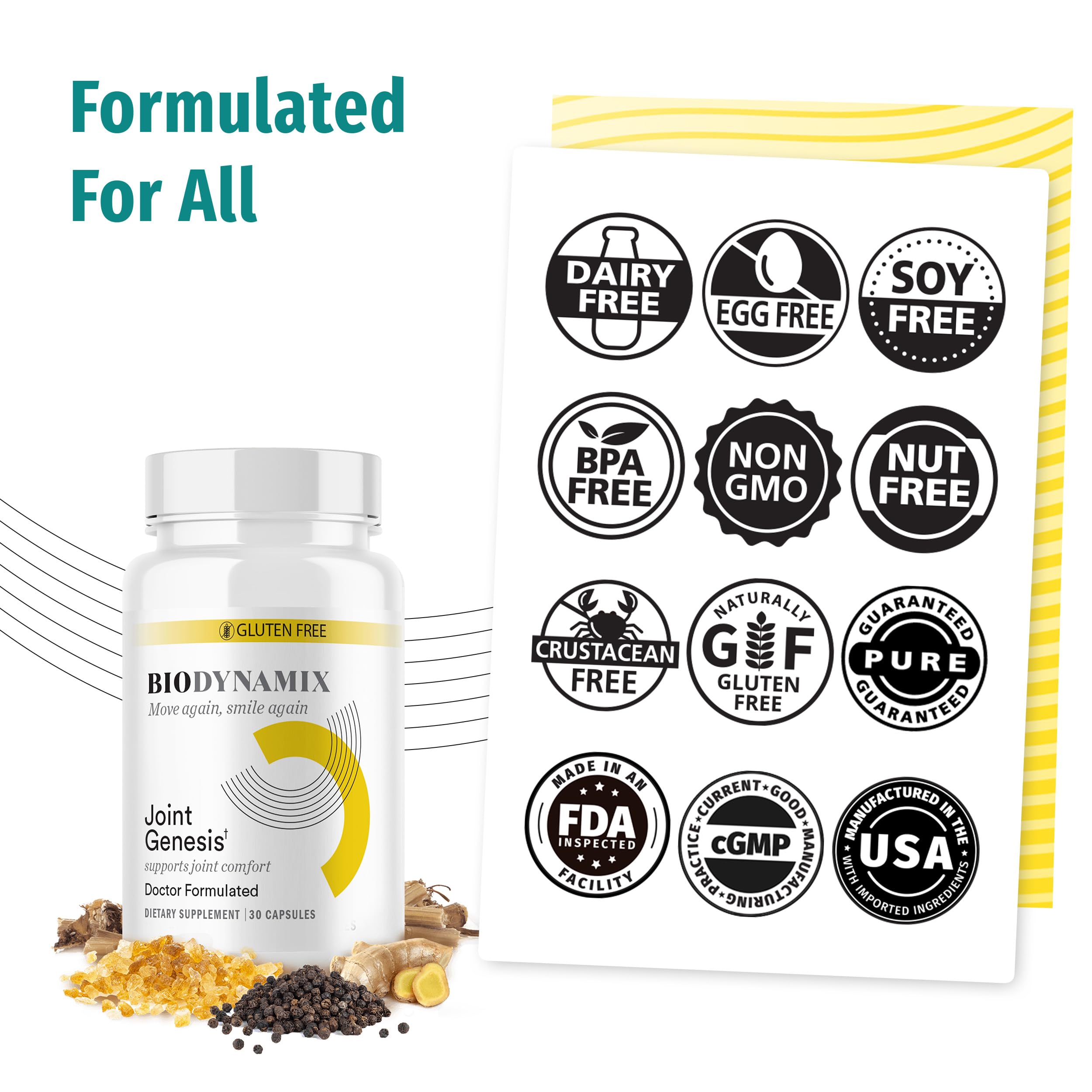 BioDynamix Joint Genesis - Joint Support Supplement - with Mobilee and Boswellia Serrata - for Comfortable, Flexible Joints - 30-Day Supply BioDynamixAu supplements