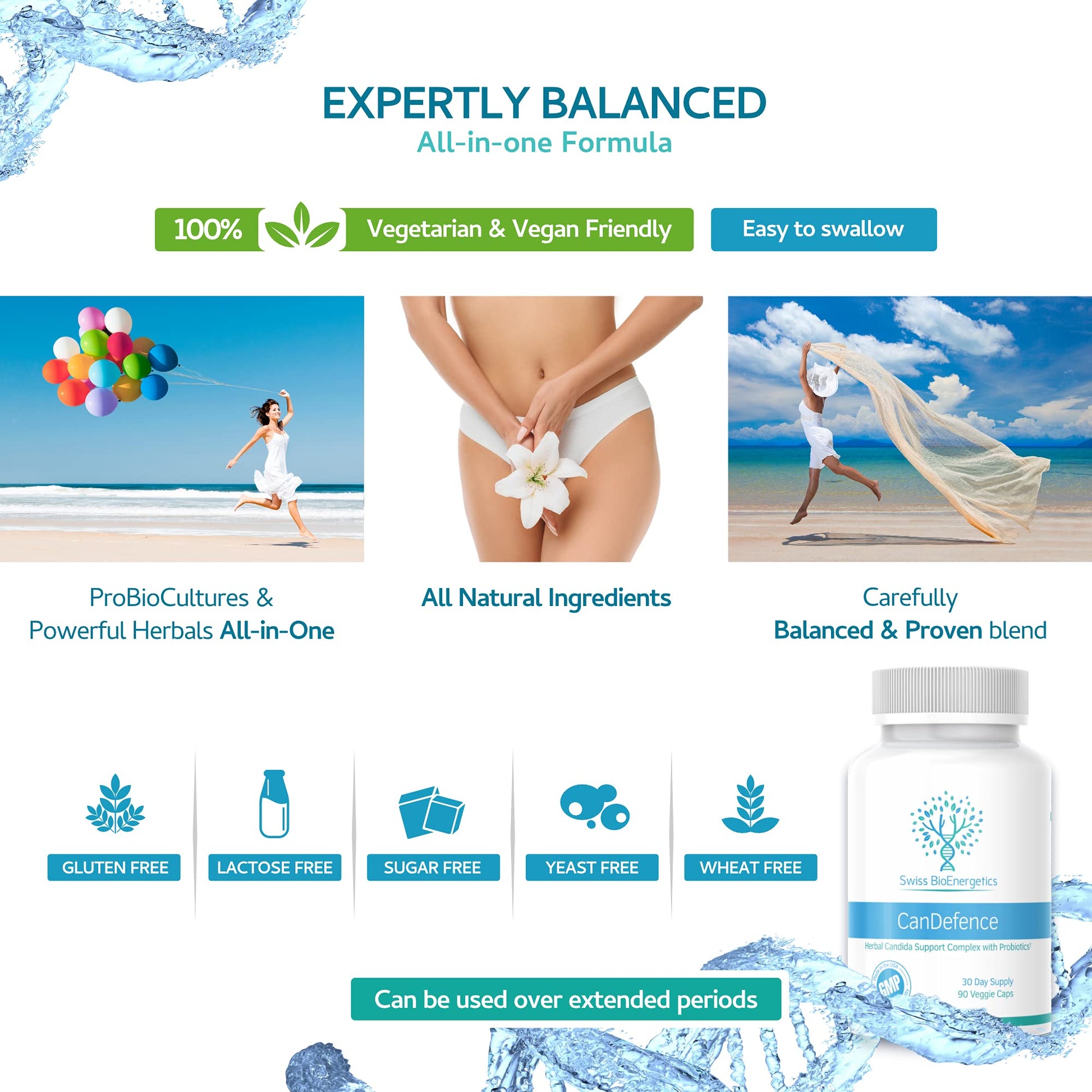 CanDefence - Candida Cleanse Ultimate Extra Strength All-in-ONE Formulation with Caprylic Acid, Probiotics and a synergistic Balance of 11 Different Botanicals - 90 Capsules swiss bioenergeticsAu supplements