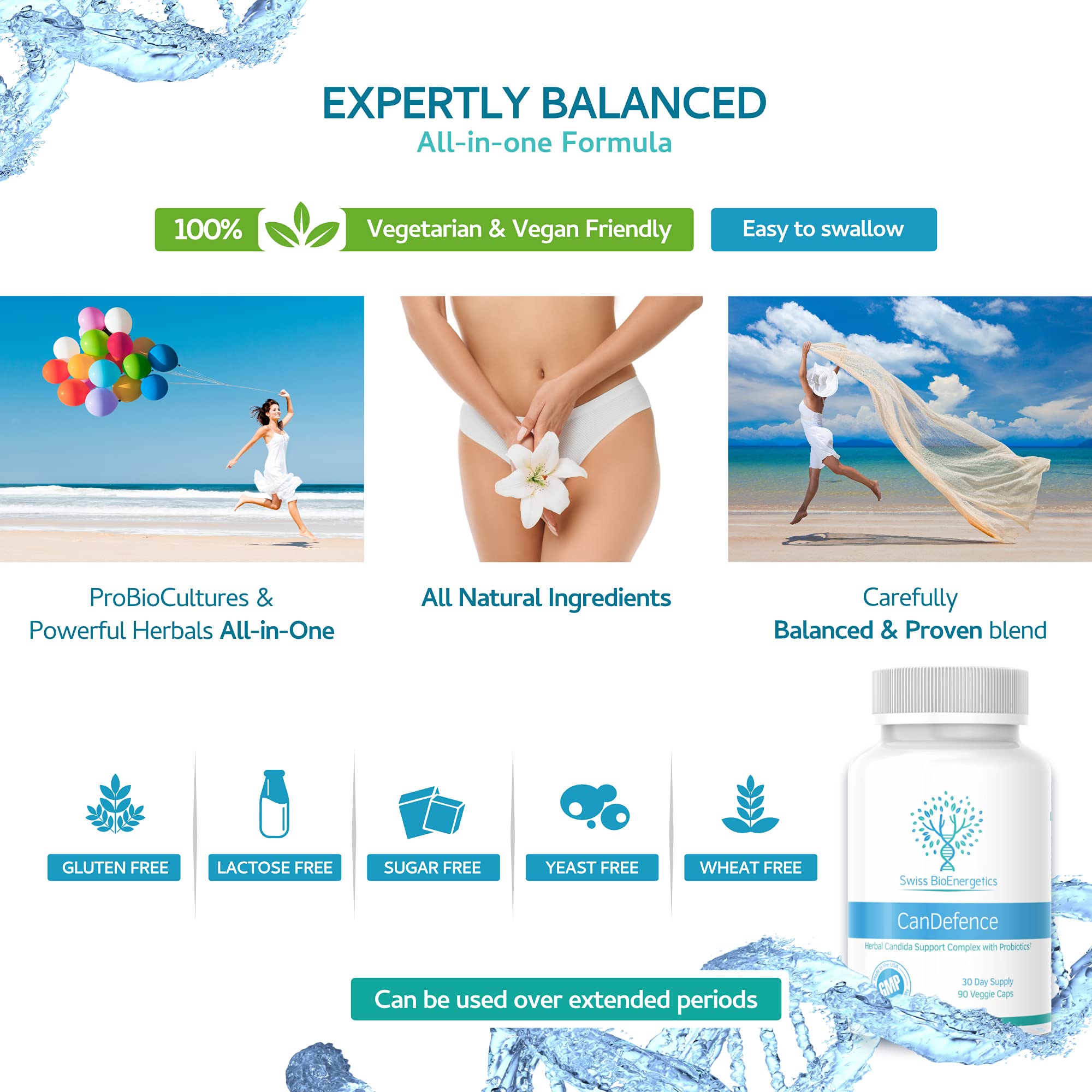 CanDefence - Candida Cleanse Ultimate Extra Strength All-in-ONE Formulation with Caprylic Acid, Probiotics and a synergistic Balance of 11 Different Botanicals - 90 Capsules swiss bioenergeticsAu supplements