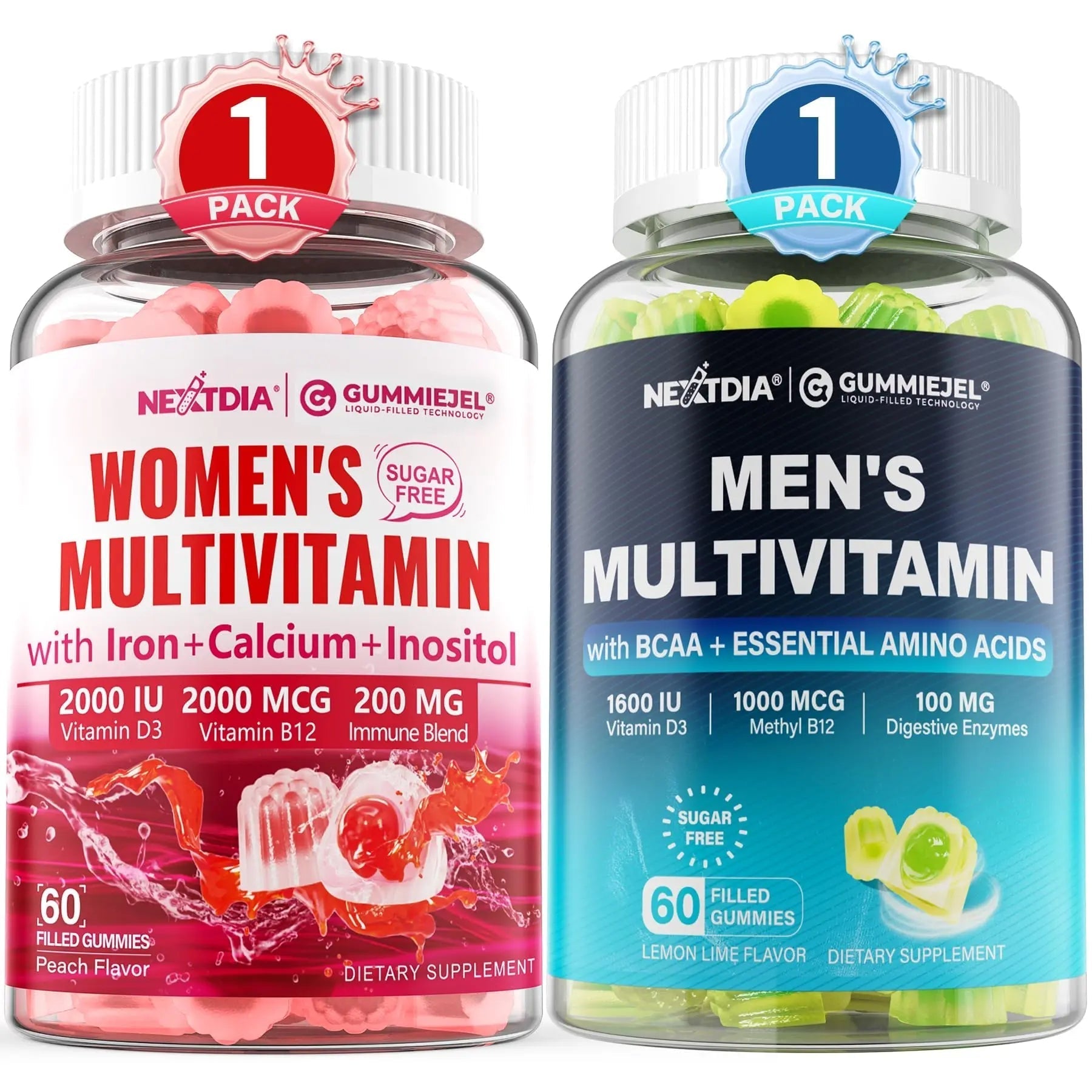 Nextdia Mens Multivitamin Gummies 60 Count + Womens Multivitamin Gummies 60 Count NextdiaAu supplements