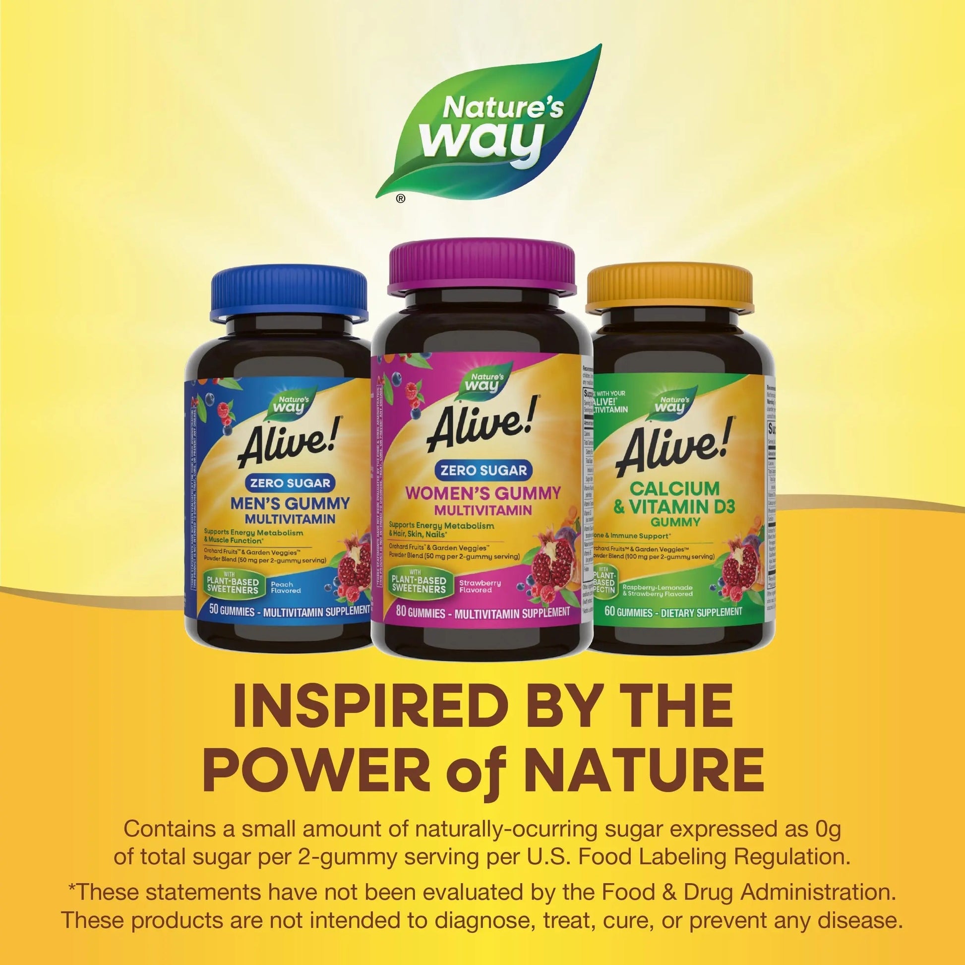 Nature’s Way Alive! Zero Sugar Women's Gummy Multivitamins, Energy Metabolism*, Hair, Skin, Nails*, B-Vitamins Nature's WayAu supplements