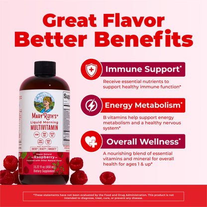 MARYRUTH'S Multivitamin for Women, Men & Kids | Liquid Morning Multivitamin | Vitamin A C D E B6 B12 Biotin Zinc MARYRUTH'SUS supplements