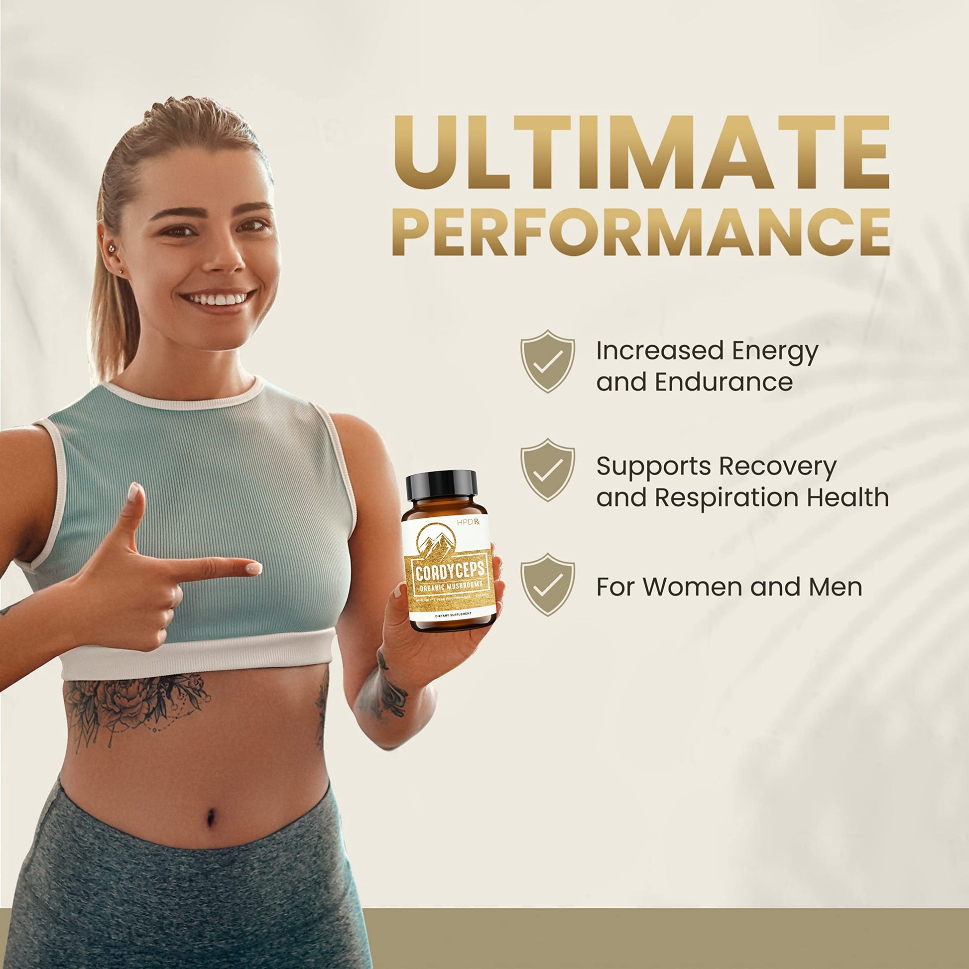HPD Rx Premium Organic Cordyceps Mushroom Extract Performance Supplement HPD RxUS supplements
