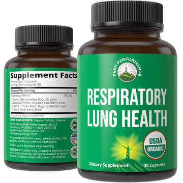USDA Organic Lung Detox for Smokers and Non Smokers with 6 Top Ingredients. Mullein Leaf, Marshmallow Root, Calendula. Lungs Cleanse for Better Respiratory Health. Lung Support Capsules Supplement Peak PerformanceAu supplements