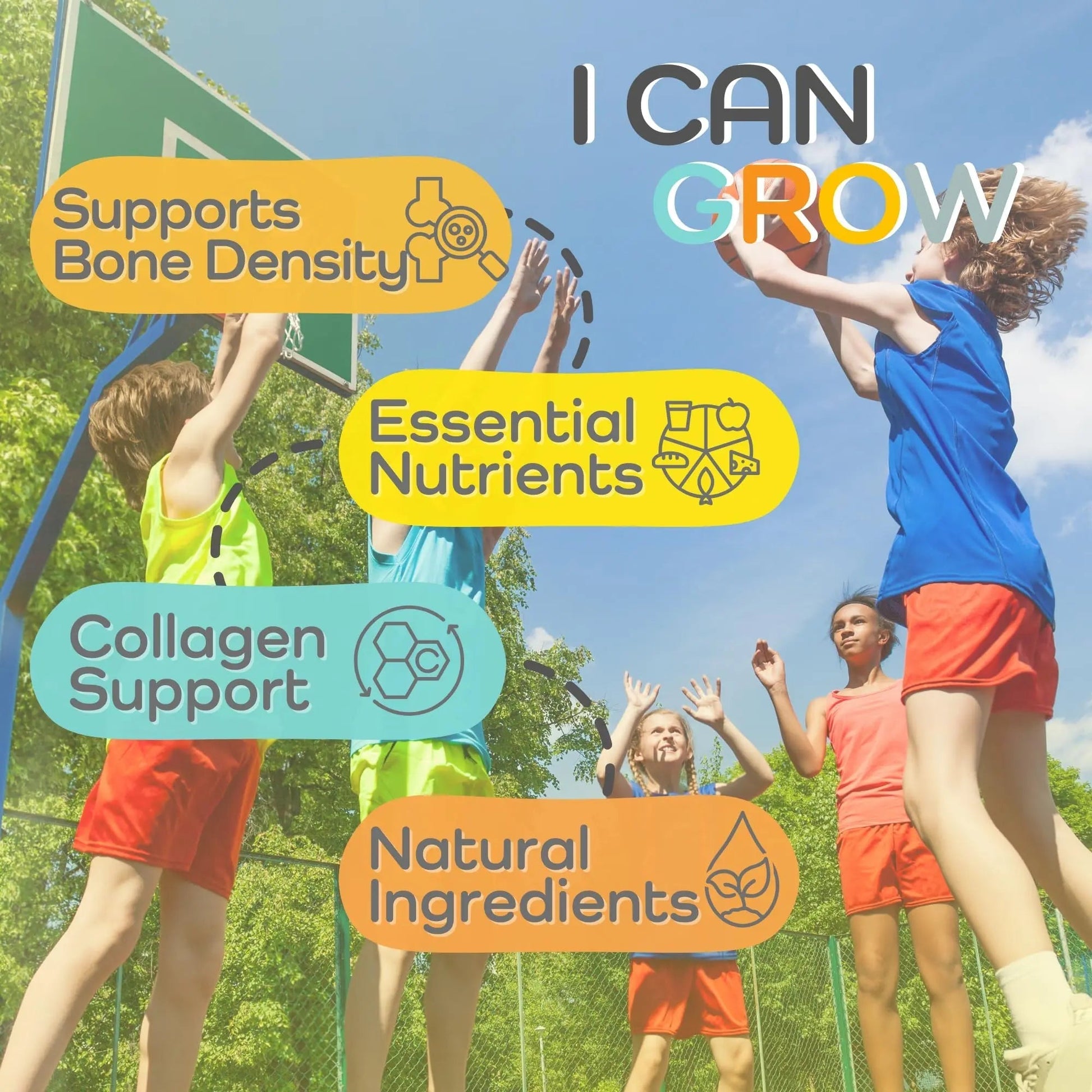 Fawelo I Can Grow Day-Time for Kids 10+ & Teens | Growth & Development Support with L-Arginine, Colostrum, Calcium, D3, Magnesium, Zinc | FaweloAu supplements