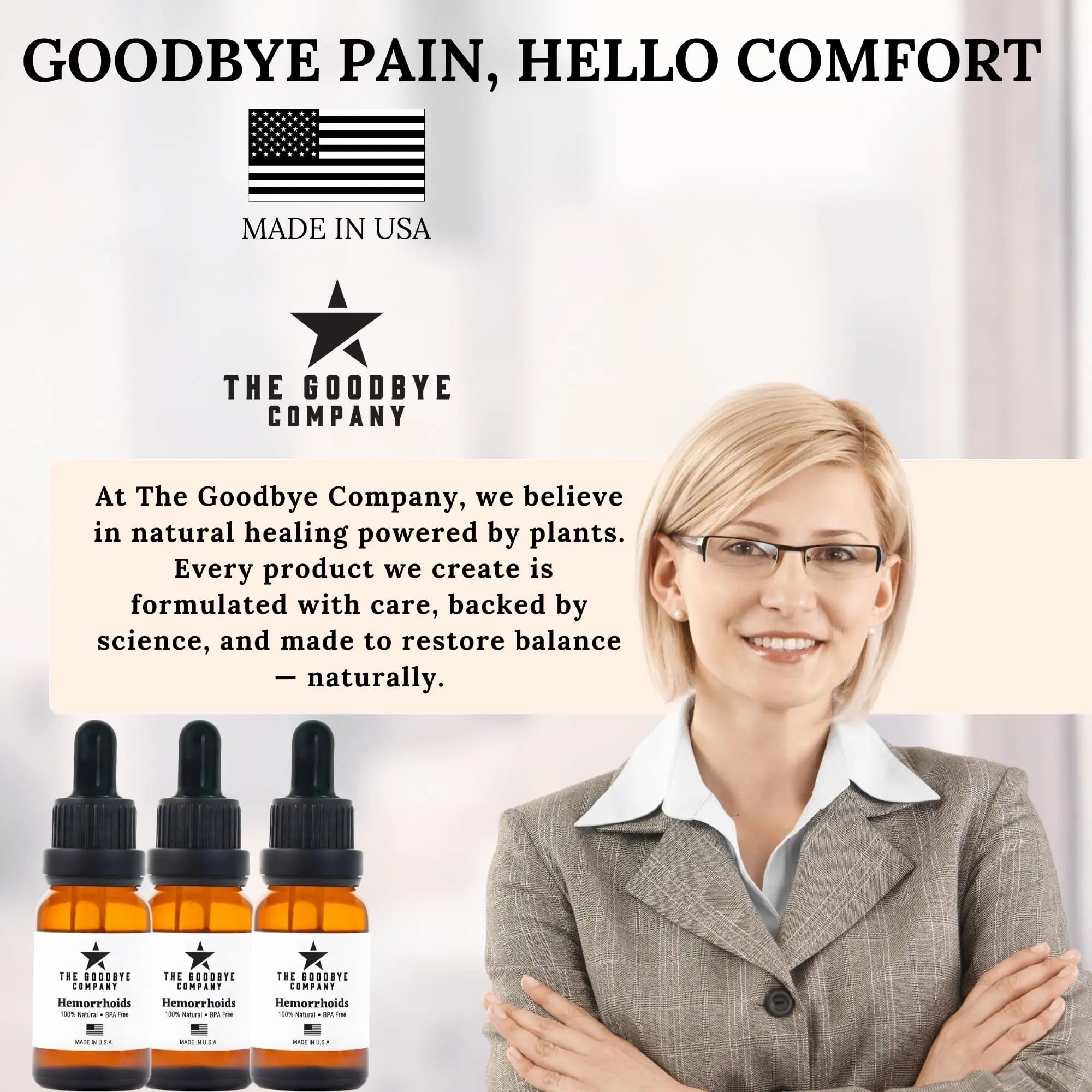 The Goodbye Company Organic Hemorrhoid Relief Serum - Natural Witch Hazel Treatment for Pain, Itch & Swelling - Internal External Soothing Formula - Vegan, USA Made, 15mL The Goodbye CompanyAu supplements