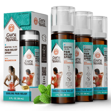 GuruNanda Menthol with Magnesium Spray for Pain Relief – 10.5% Menthol Cooling Spray for Muscle, Joint & Back Discomfort – No-Mess, Fast-Acting Relief, Pack of 3 GuruNandaAu supplements