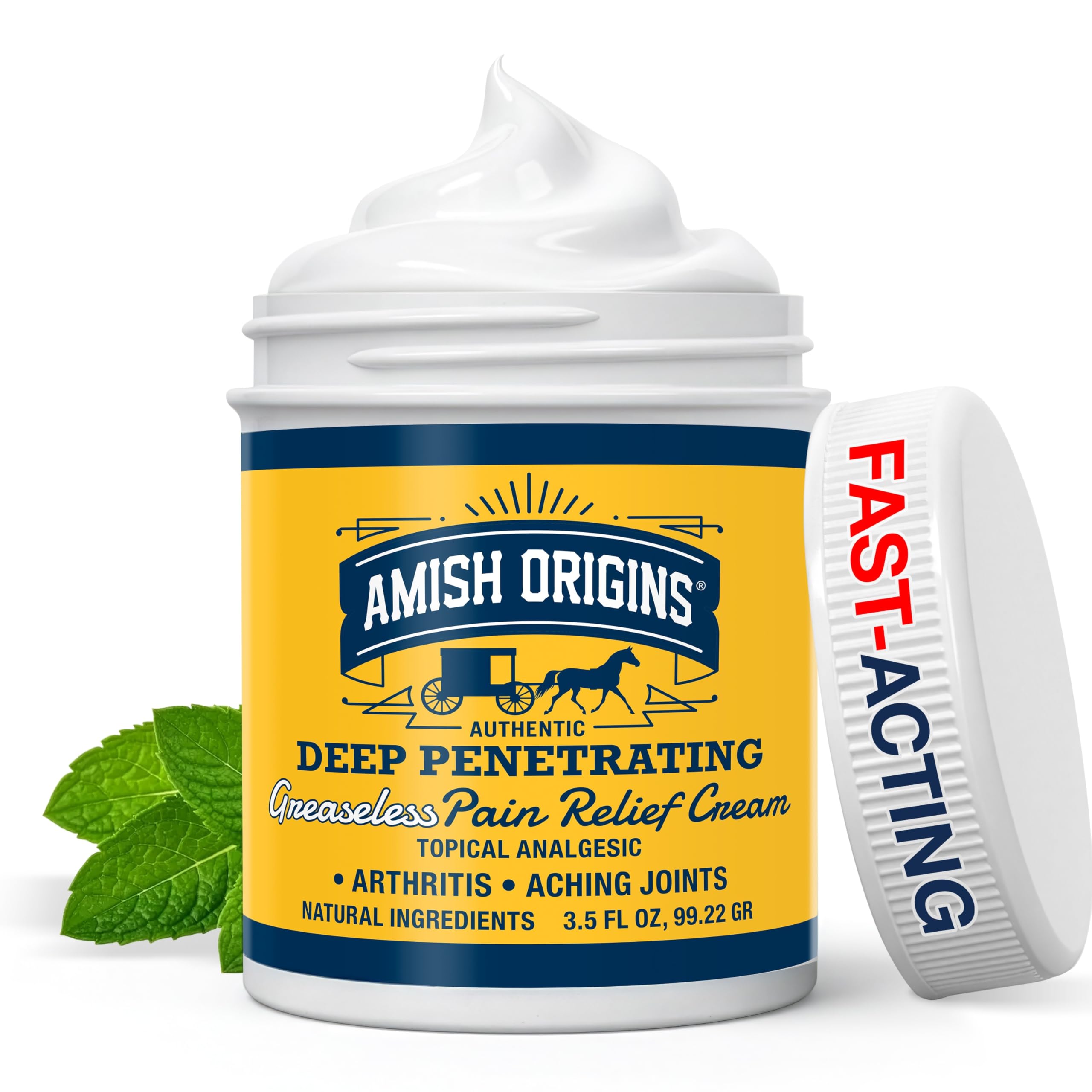 Amish Origins Arthritis Pain Relief Cream - 3.5 oz - Maximum Strength Deep Penetrating for Joint, Muscle, Knee, Back, Feet, Hand, Ankle, Aches, 1 Pack Amish OriginsAu supplements