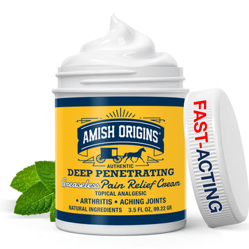 Amish Origins Arthritis Pain Relief Cream - 3.5 oz - Maximum Strength Deep Penetrating for Joint, Muscle, Knee, Back, Feet, Hand, Ankle, Aches, 1 Pack Amish OriginsAu supplements