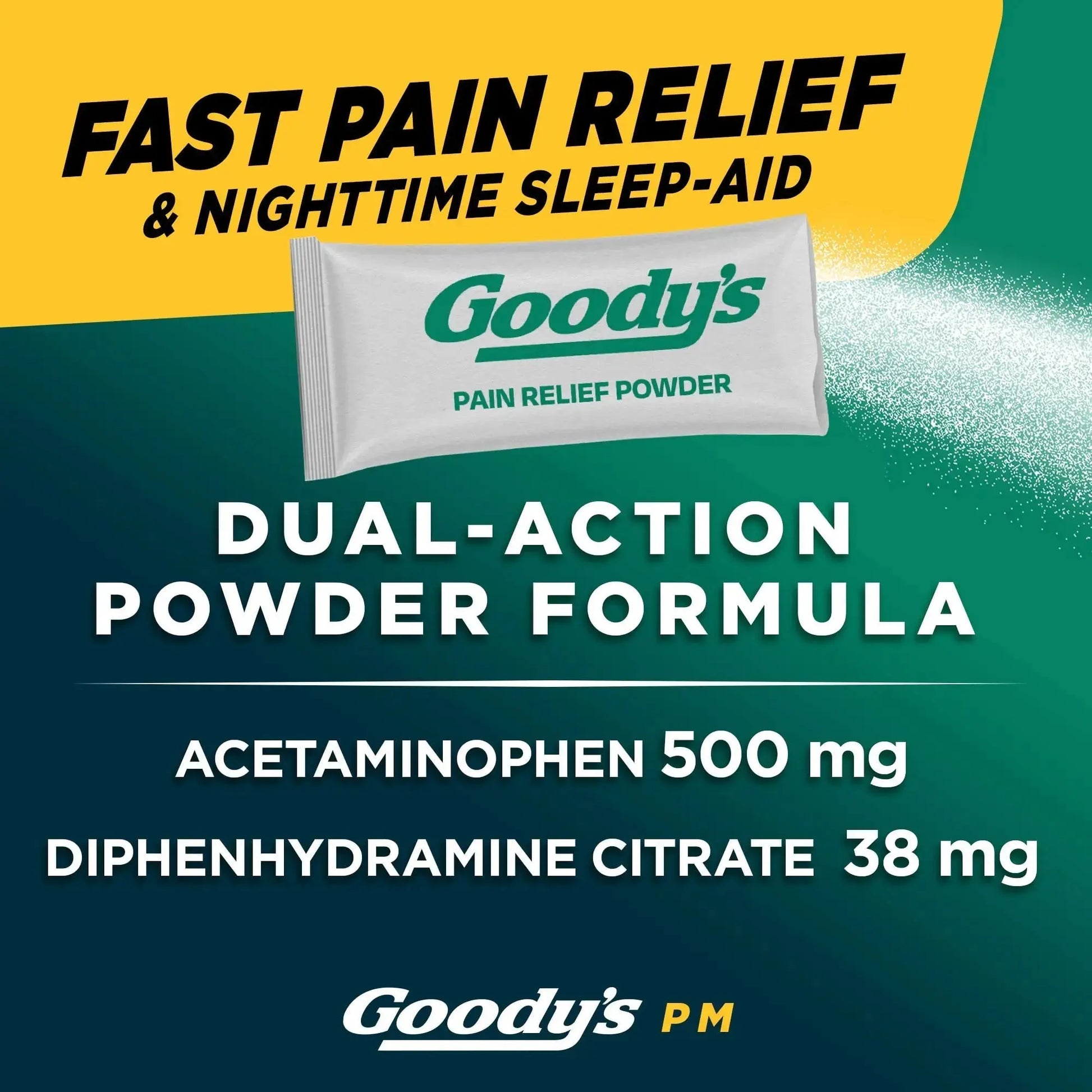 Goody's Nighttime Powder, Pain Reliever & Sleep Aid with Acetaminophen & Diphenhydramine Citrate, Caffeine Free, 16 Count Goody'sAu supplements