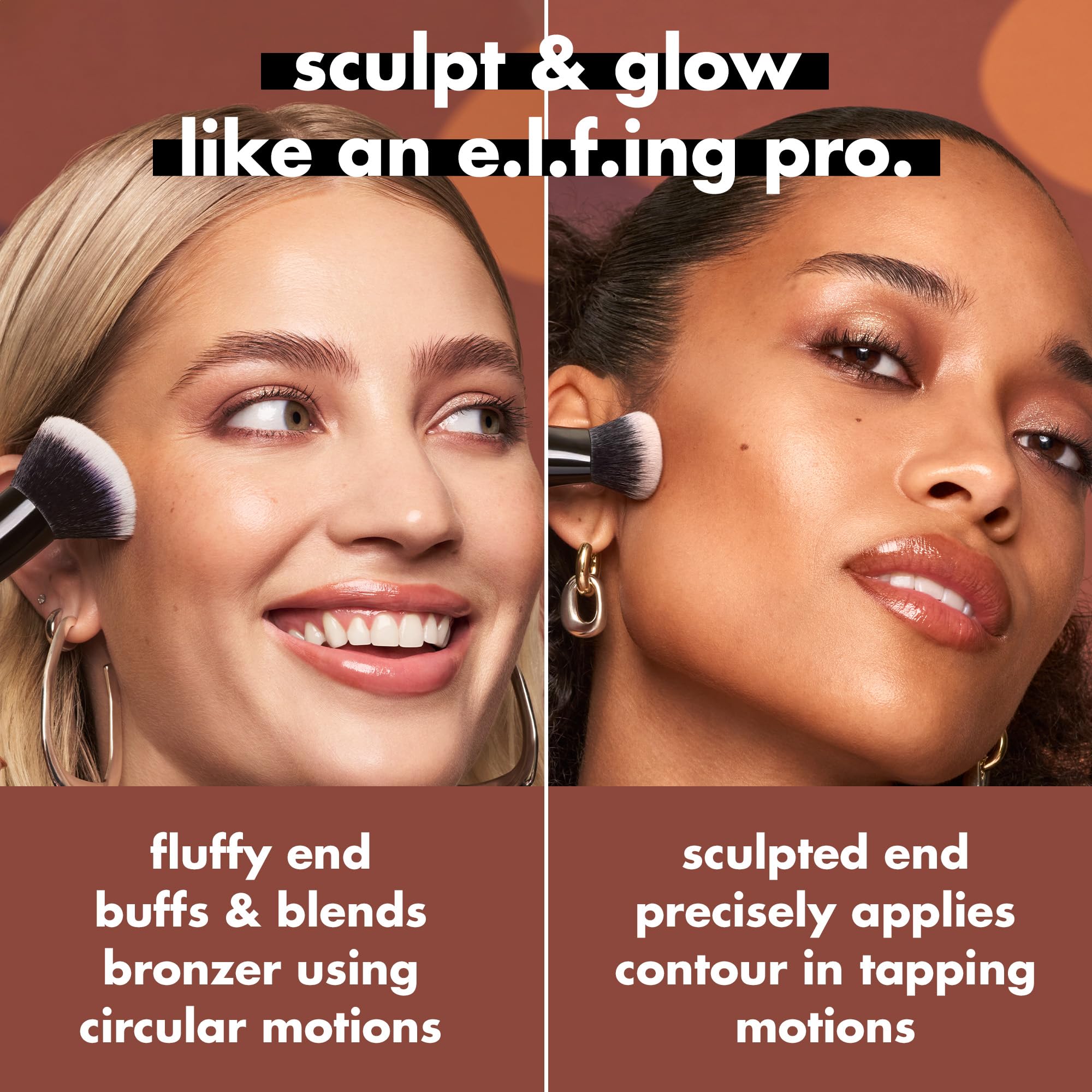 e.l.f. Liquid Bronzer & Contour Duo Brush, Silky Highly Pigmented Formula with Dual-ended Makeup Brush, Synthetic Bristles, 100% Vegan and Cruelty-Free e.l.f.Au supplements
