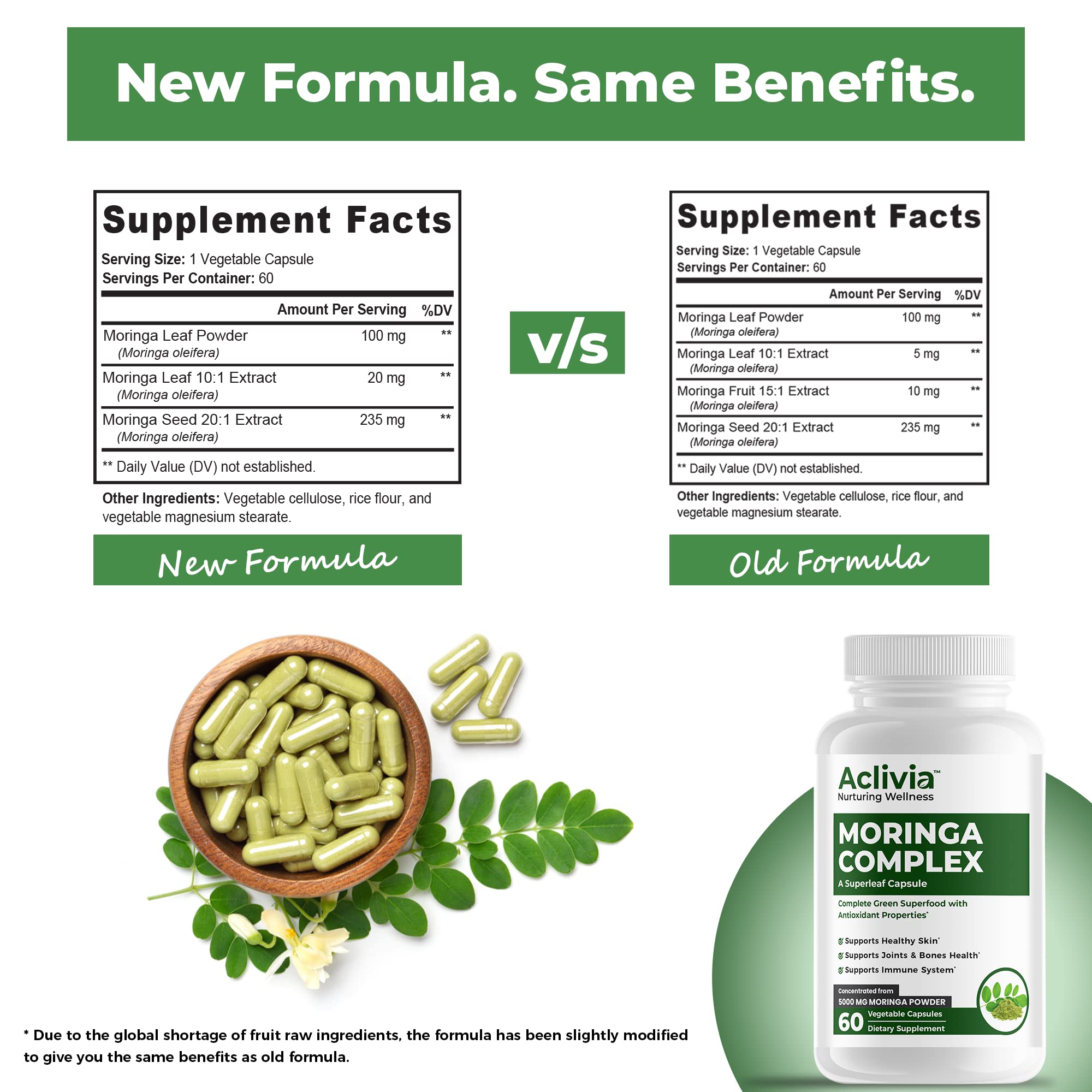Aclivia - Moringa Complex - Maximum Strength Moringa Oleifera Leaf & Seed Supplement - Superfood Capsules with Antioxidant Properties - 5000mg - 60 Capsules AcliviaAu supplements