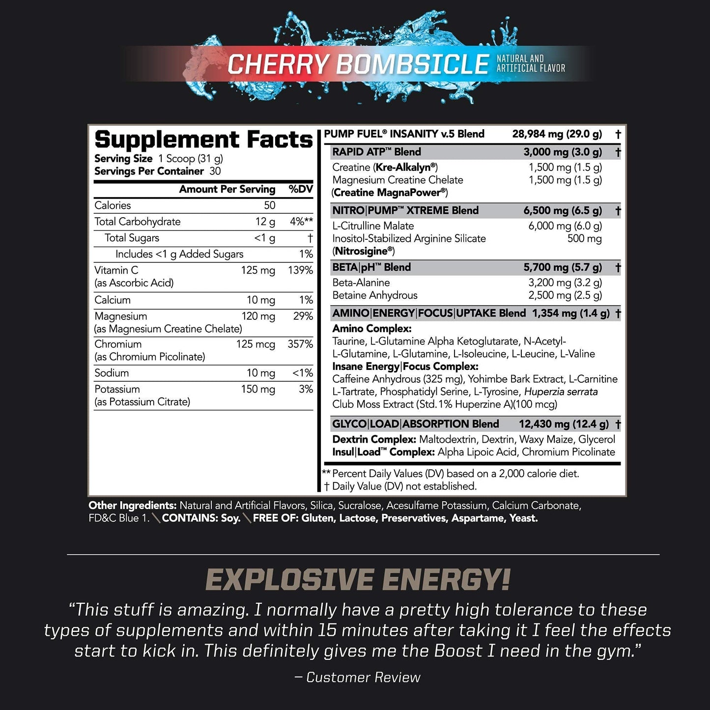 PMD Sports Ultra Pump Fuel Insanity - Pre Workout – Cherry Bombsicle (30 Servings) PMDUS supplements