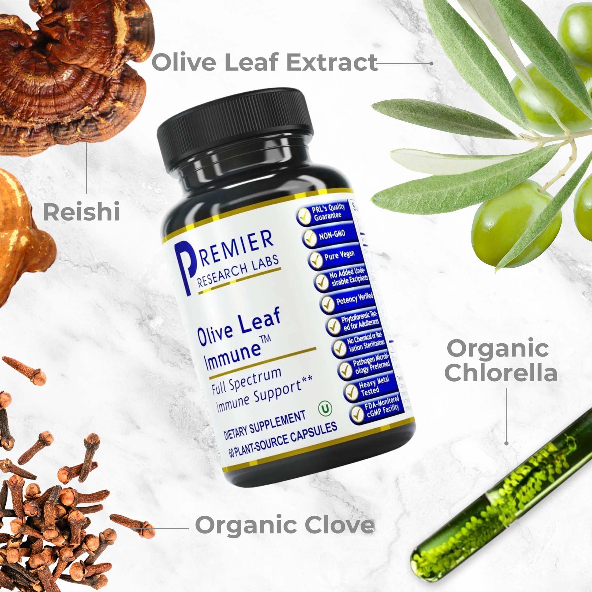 Premier Research Labs Olive Leaf Immune - Olive Leaf Extract Capsules, The Olive Leaf Pills with Phytonutrient Oleuropeinm, Herbal Supplement for Immune & Heart Health Support - 60 Vegetarian Capsules Premier Research LabsAu supplements