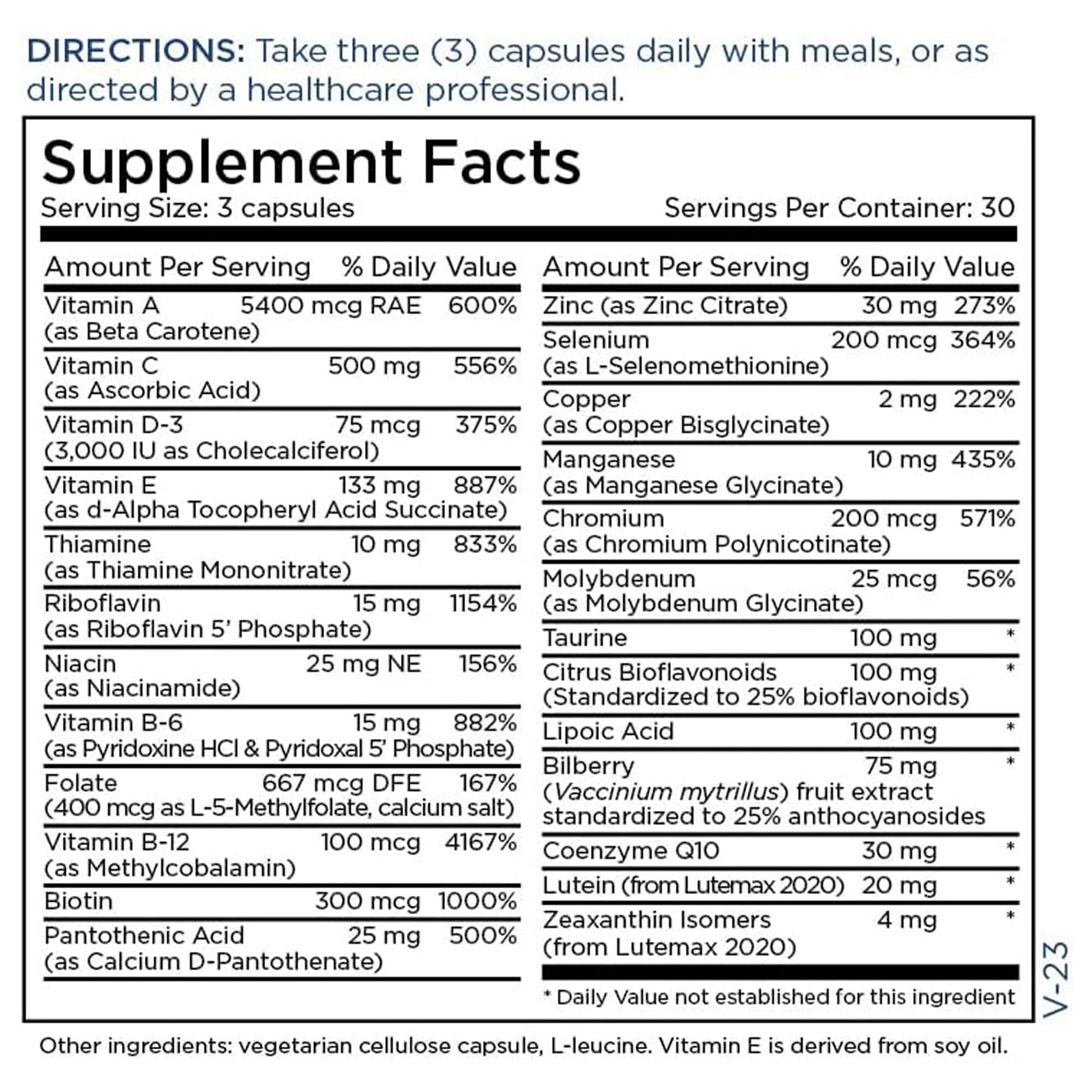 Metabolic Maintenance Vital Eyes Complete - Ocular Support Multivitamin with Lutein + Zeaxanthin (90 Capsules) Metabolic MaintenanceAu supplements